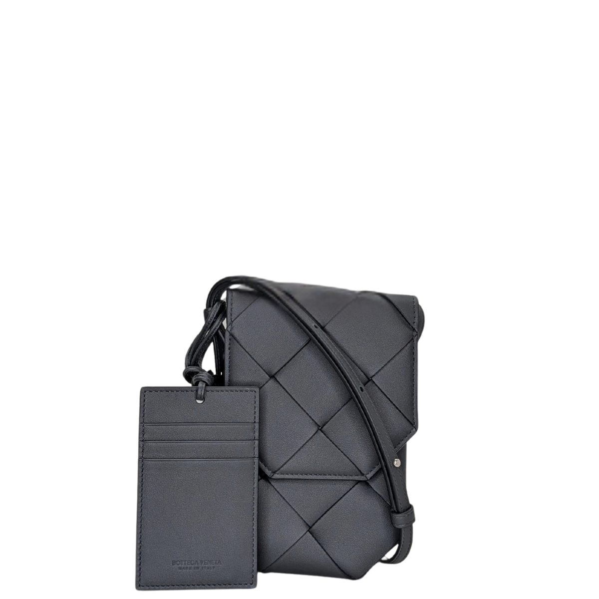 Bottega Veneta Nappa Maxi Intrecciato Diago Phone Pouch Black
