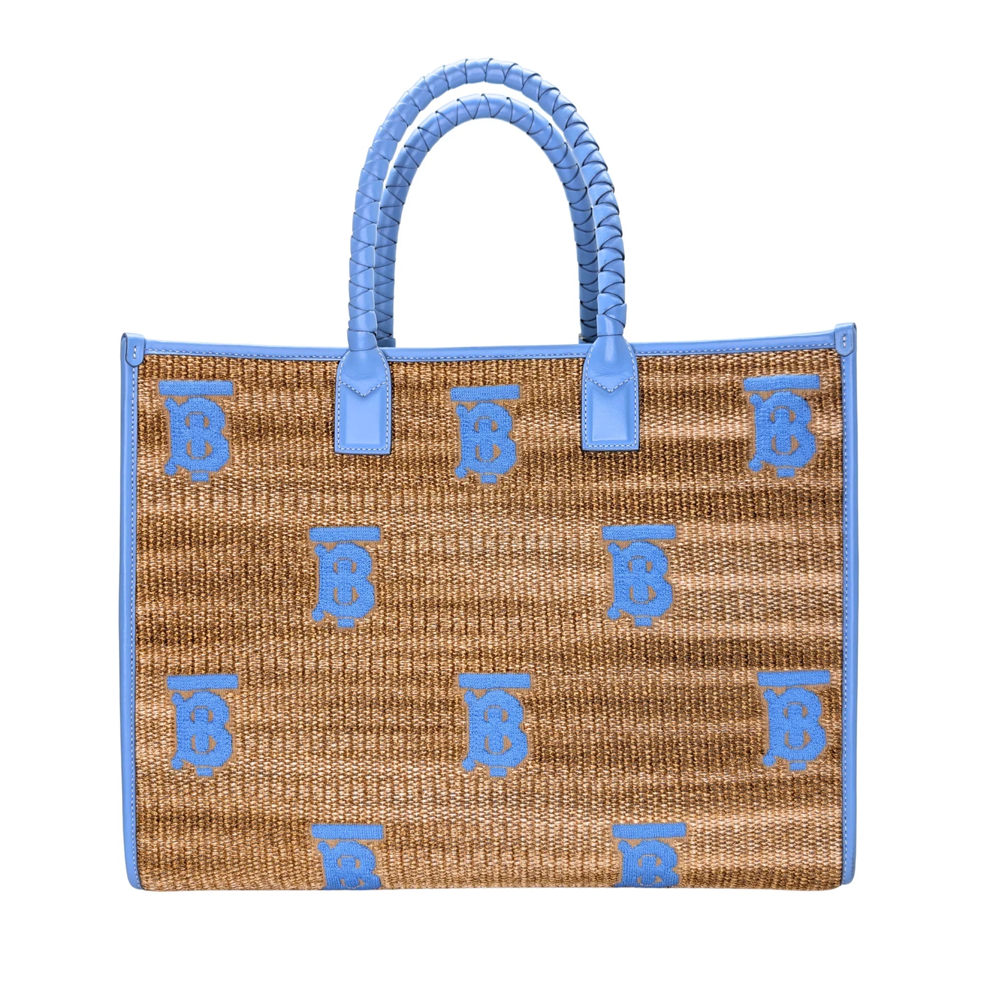 Burberry Freya Tb Line Monogram Tote Bag Beige - Lost Designer