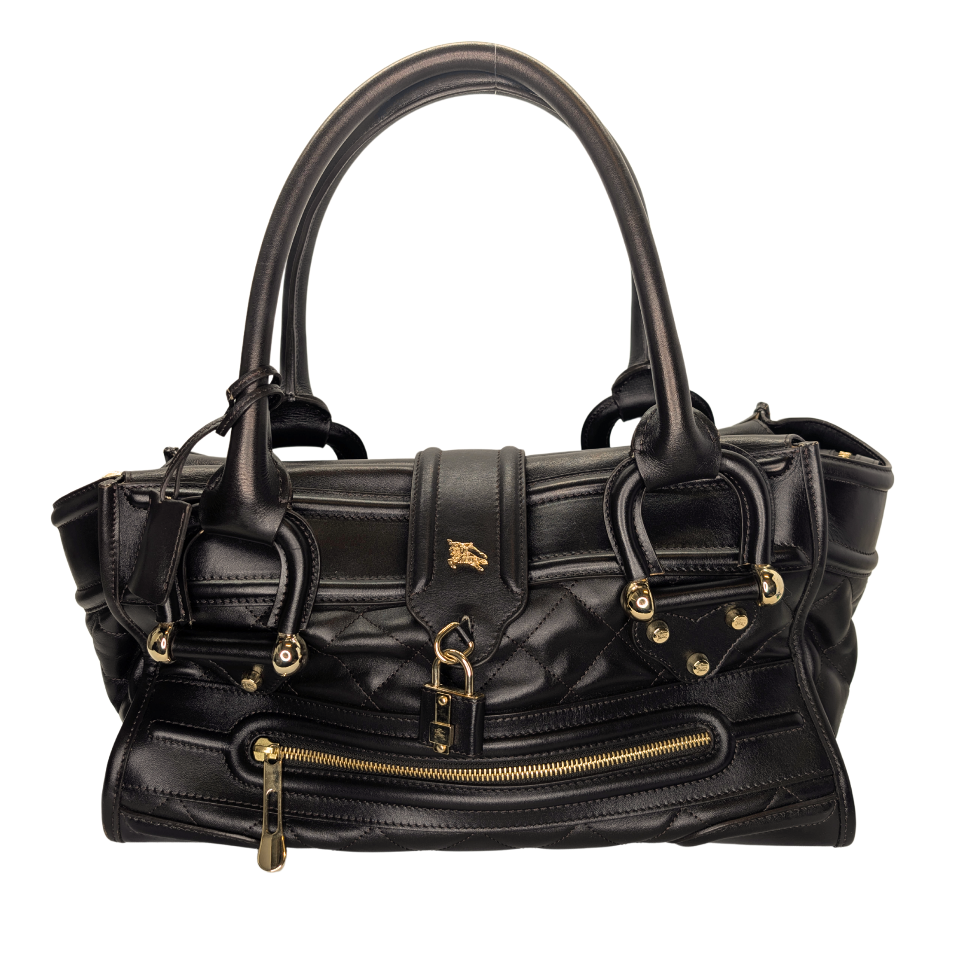 Burberry Quilted Manor Shoulder Bag Brown/Black