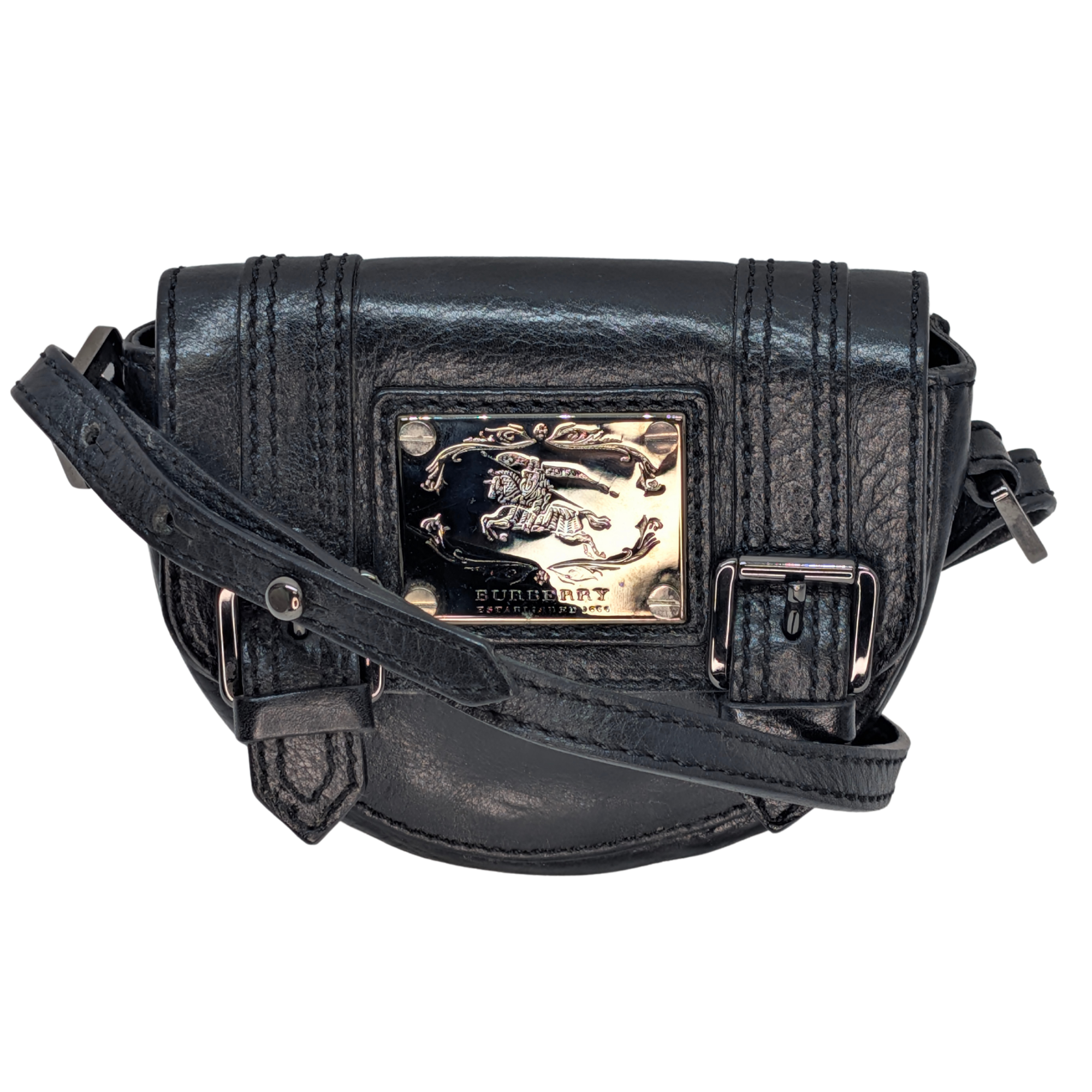 Burberry Mini Leather Crossbody Bag Black