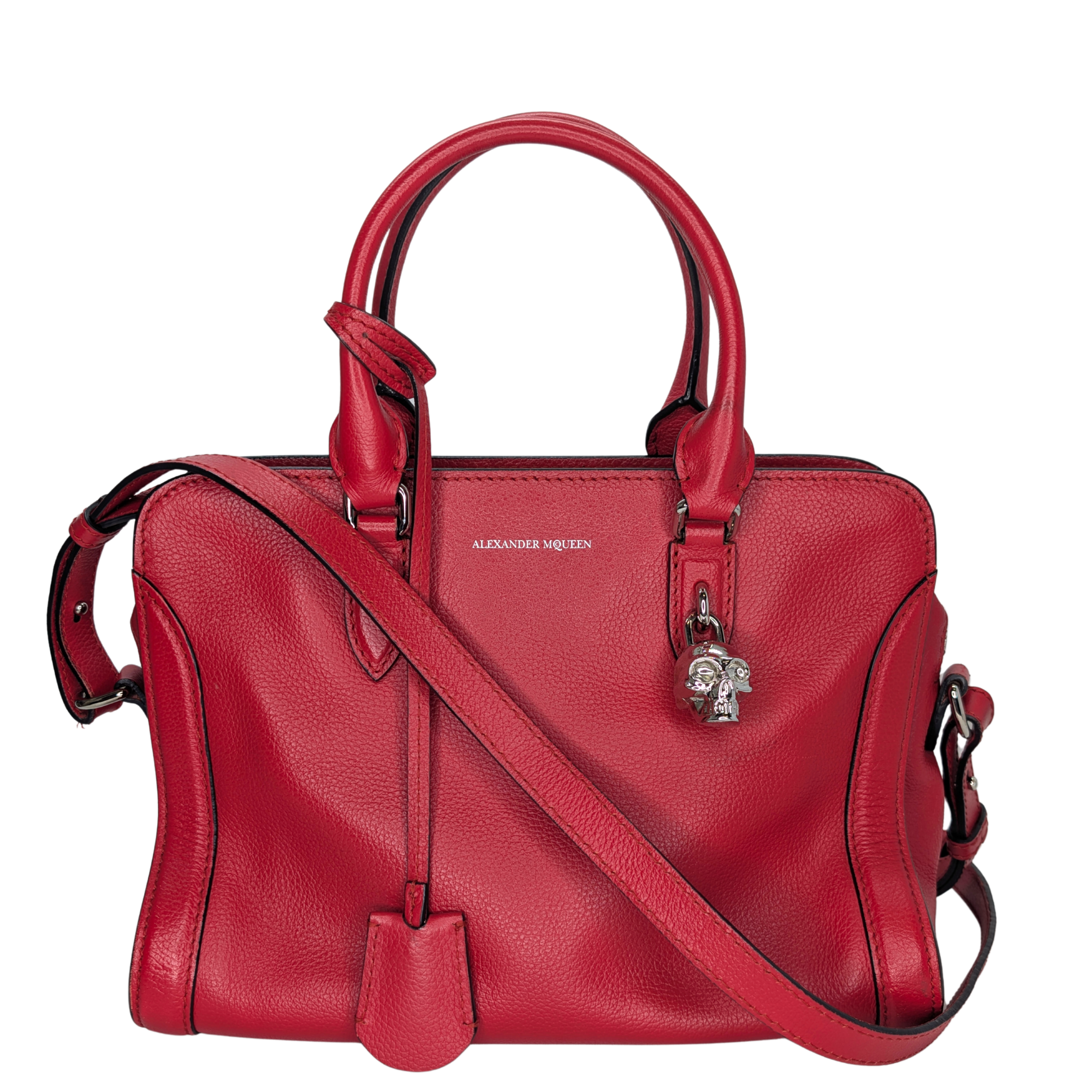 Alexander McQueen Padlock Skull Tote Bag Red