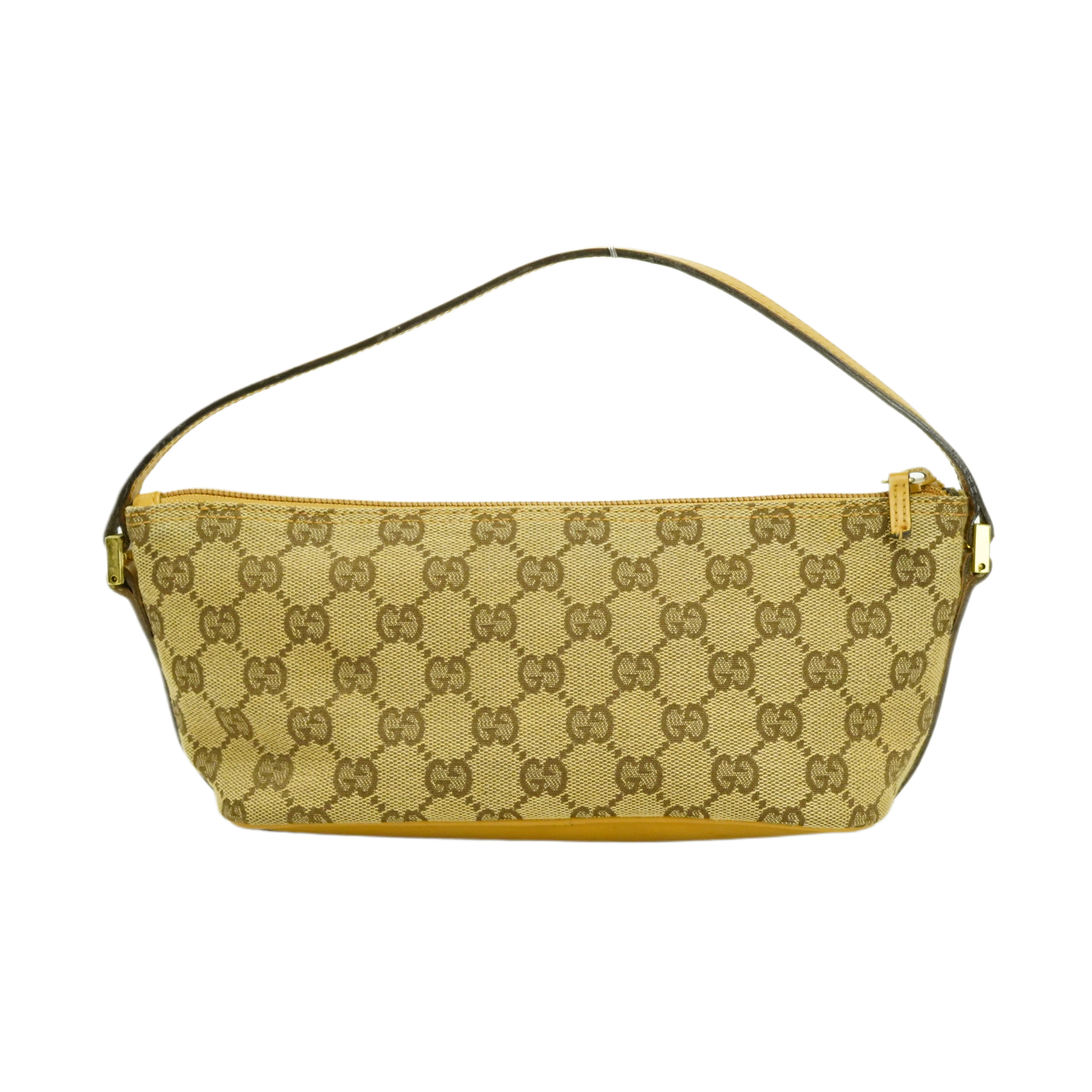 Gucci Beige GG Monogram Boat Pochette Bag