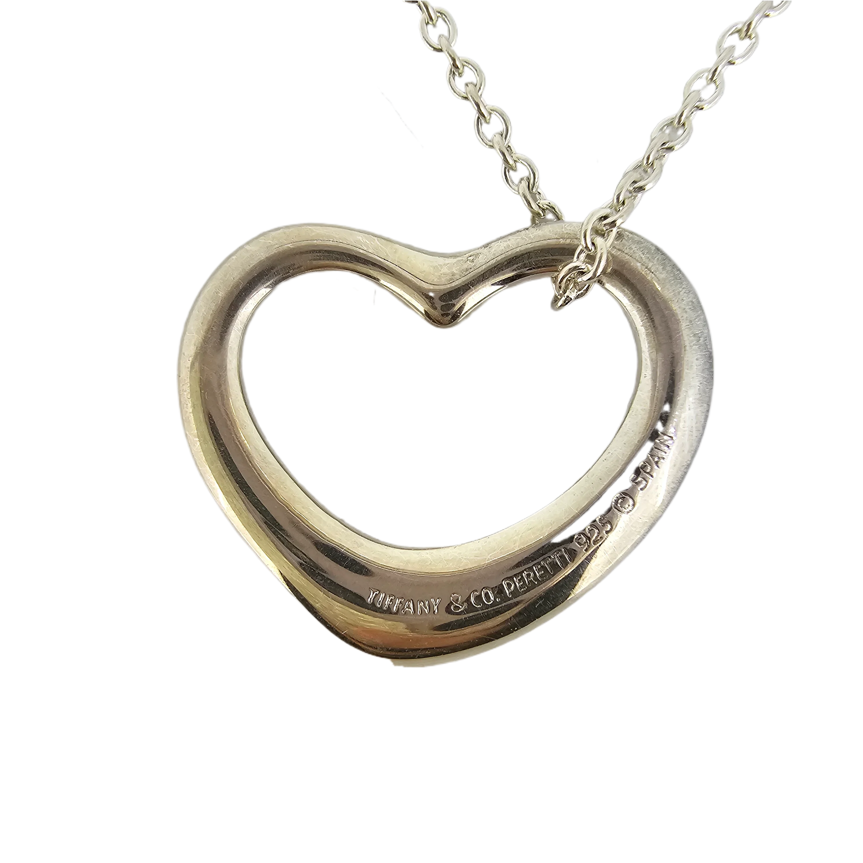 Tiffany & Co Elsa Peretti Medium Heart Sterling Silver Necklace