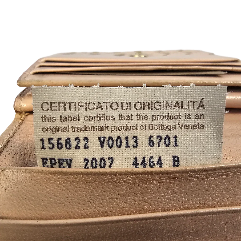 Bottega Veneta Intrecciato Beige Leather Wallet