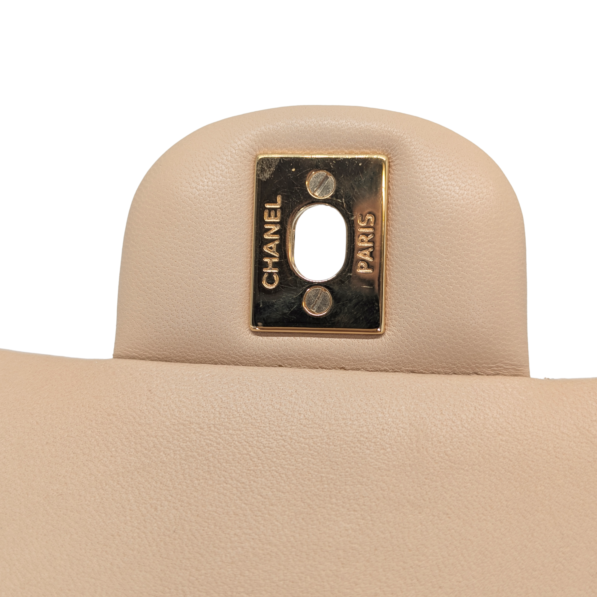 Chanel Double Flap Medium lambskin Bag Beige