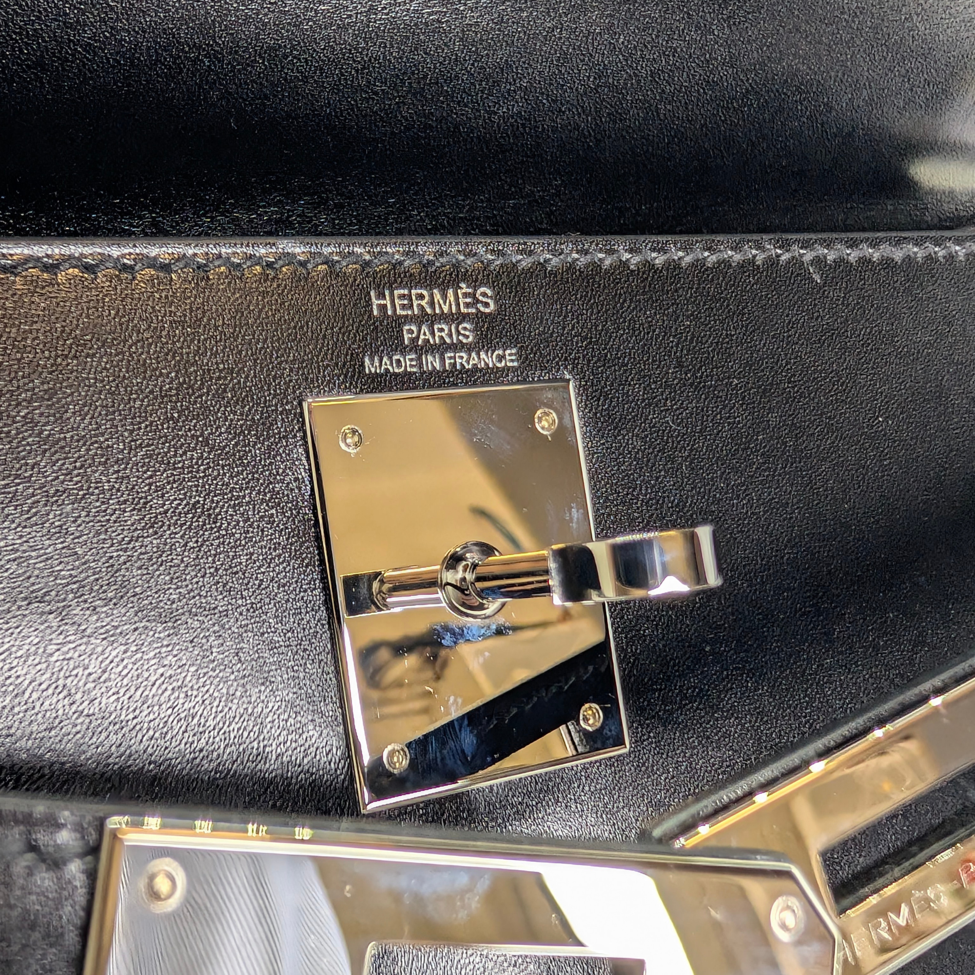 Hermès Kelly 28 SHW Box Leather W Stamp 2024 Black