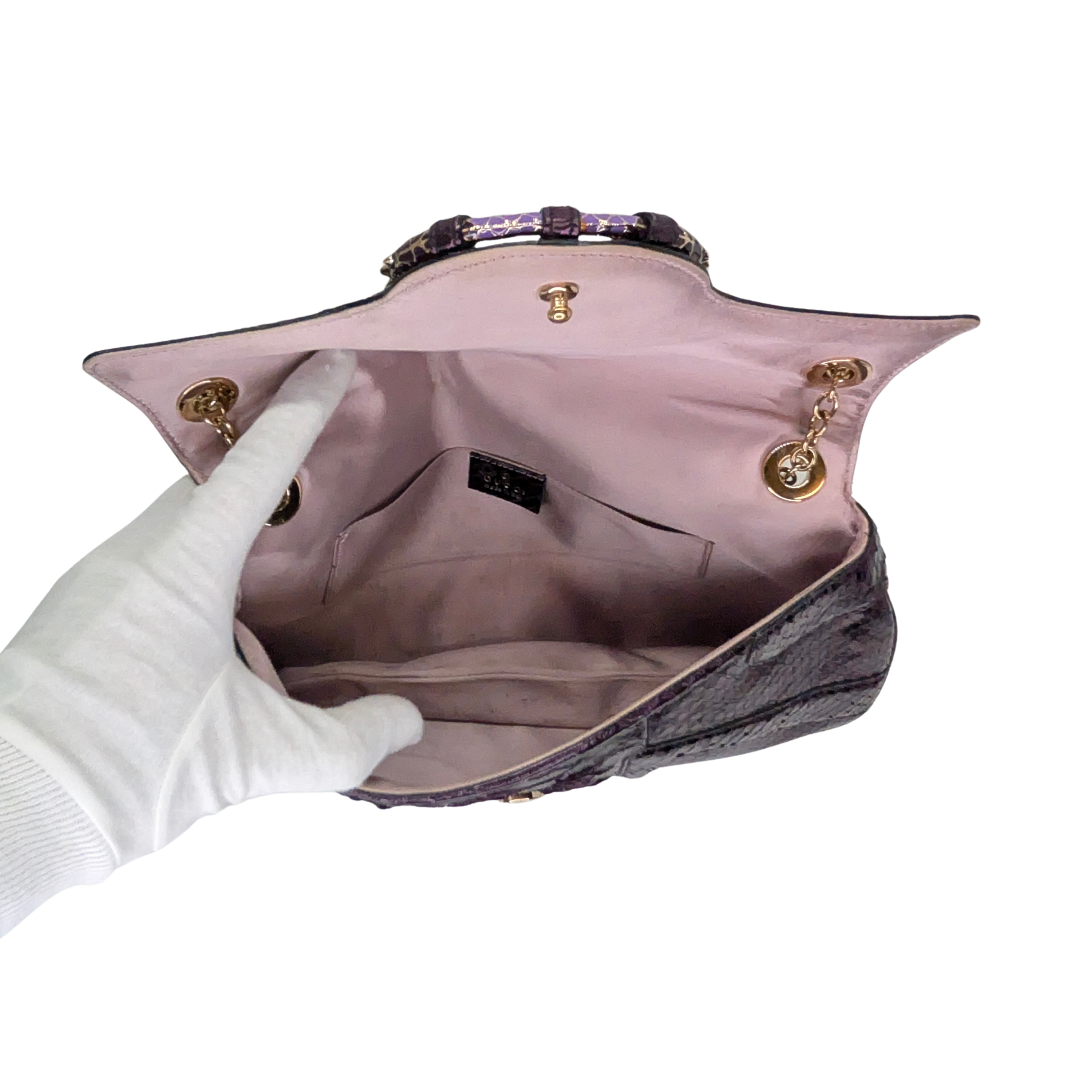Gucci x Tom Ford Python Dragon Motif Hand bag Purple