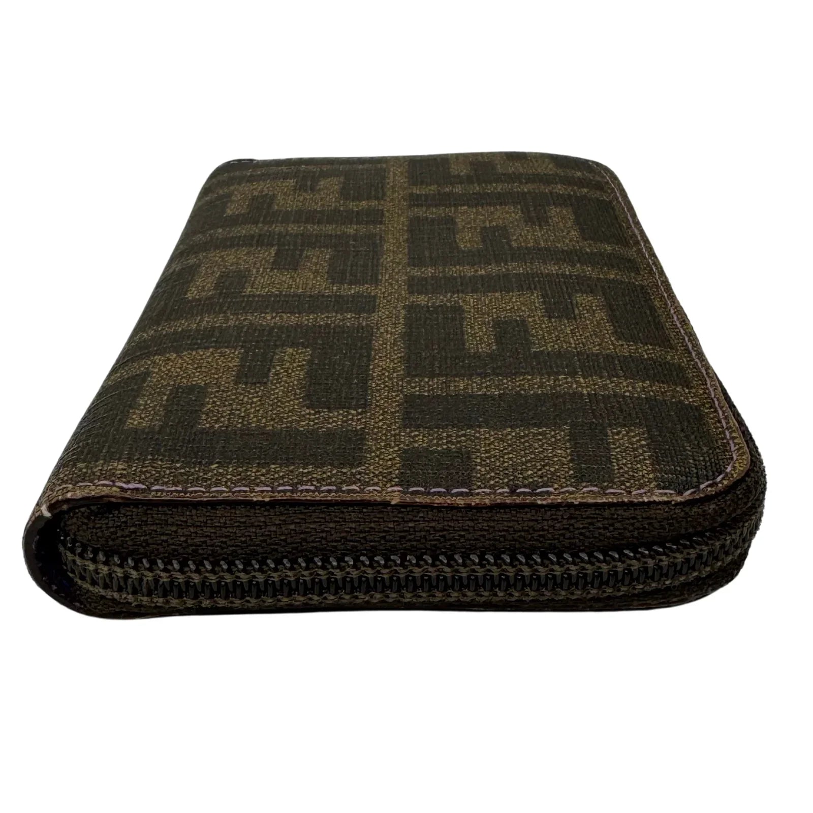 Fendi Zucca Monogram zip Wallet Tobacco