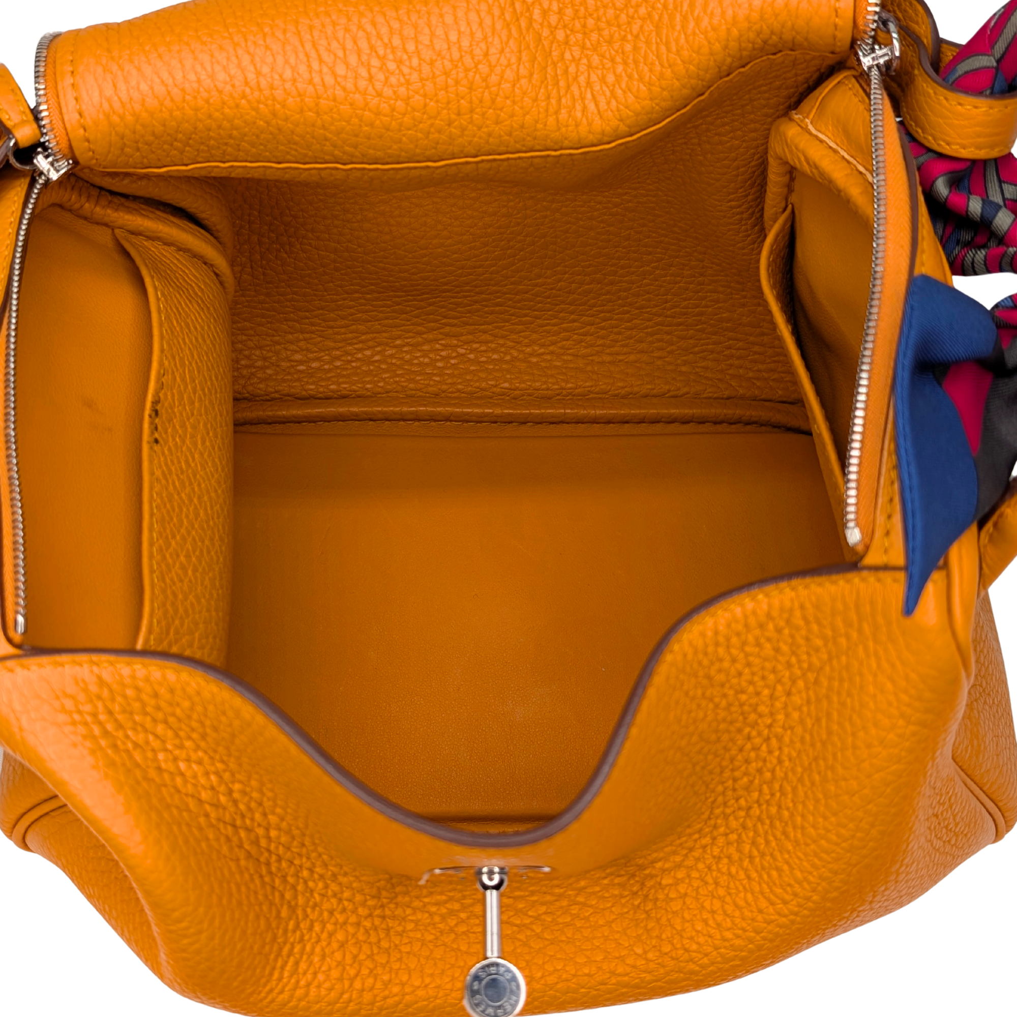 Hermes Lindy Clemence Handbag 26 C stamp SHW Orange