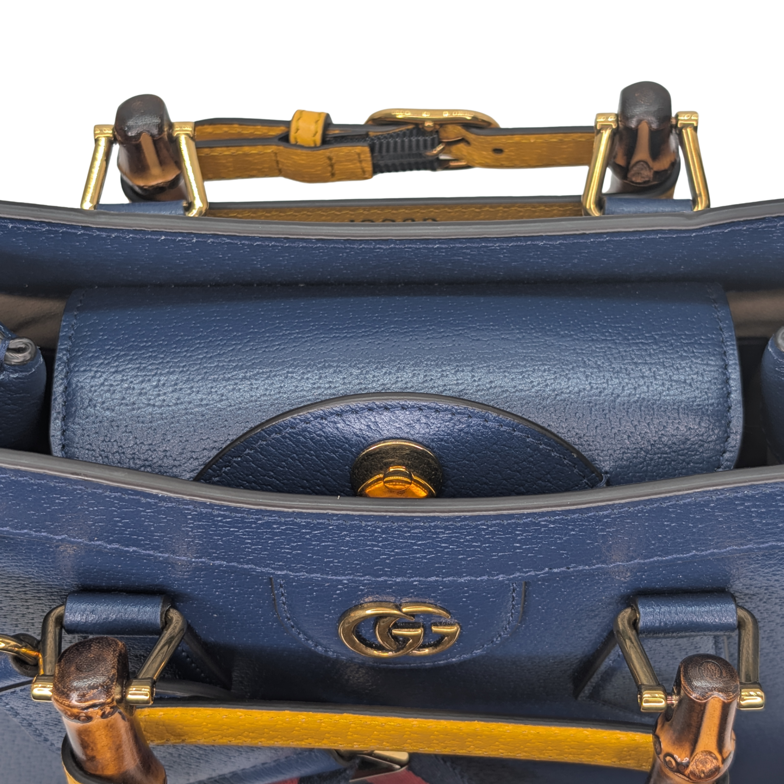 Gucci Calfskin Small Diana Tote Royal Crop Blue Bag