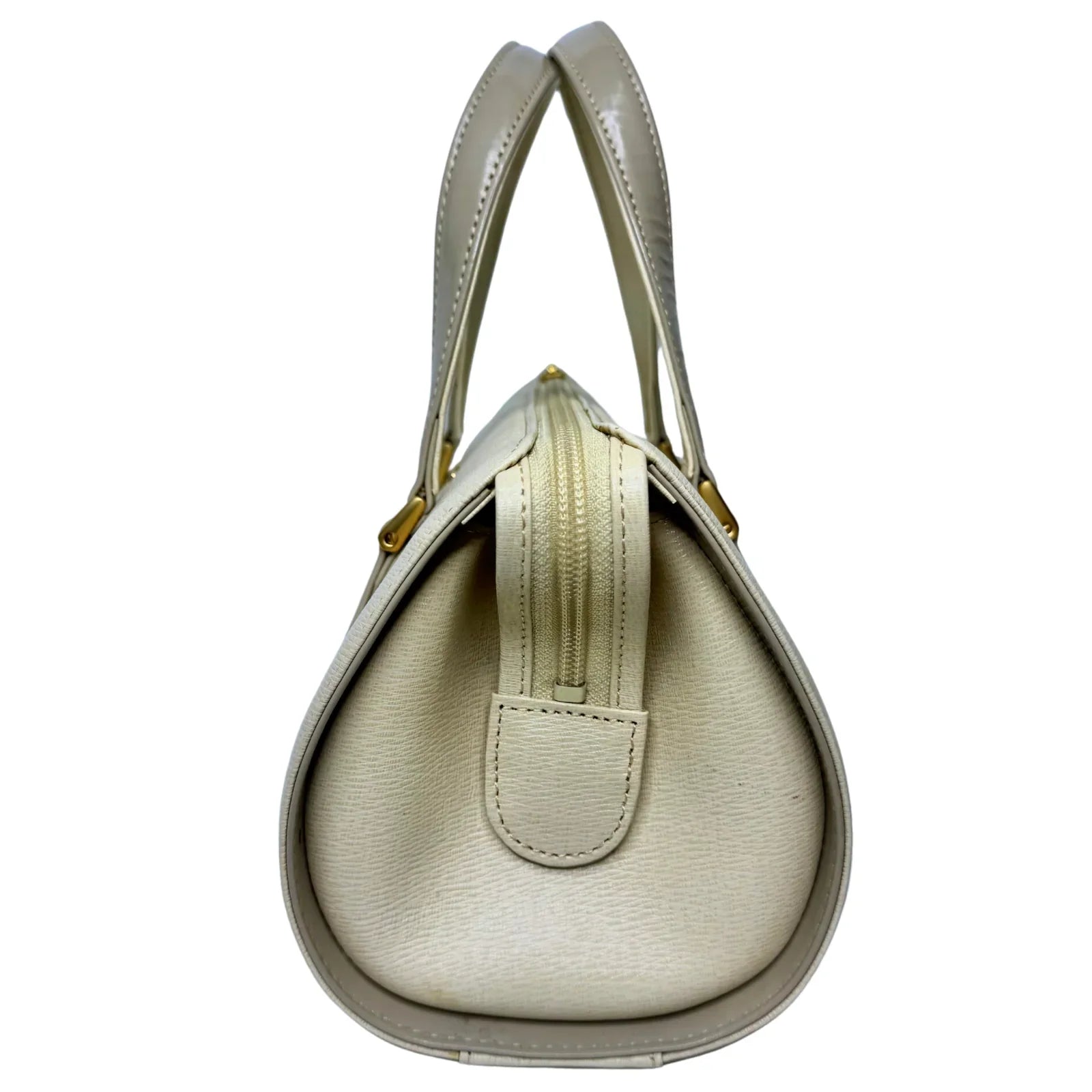 Burberry Mini Boston Bag Leather Beige
