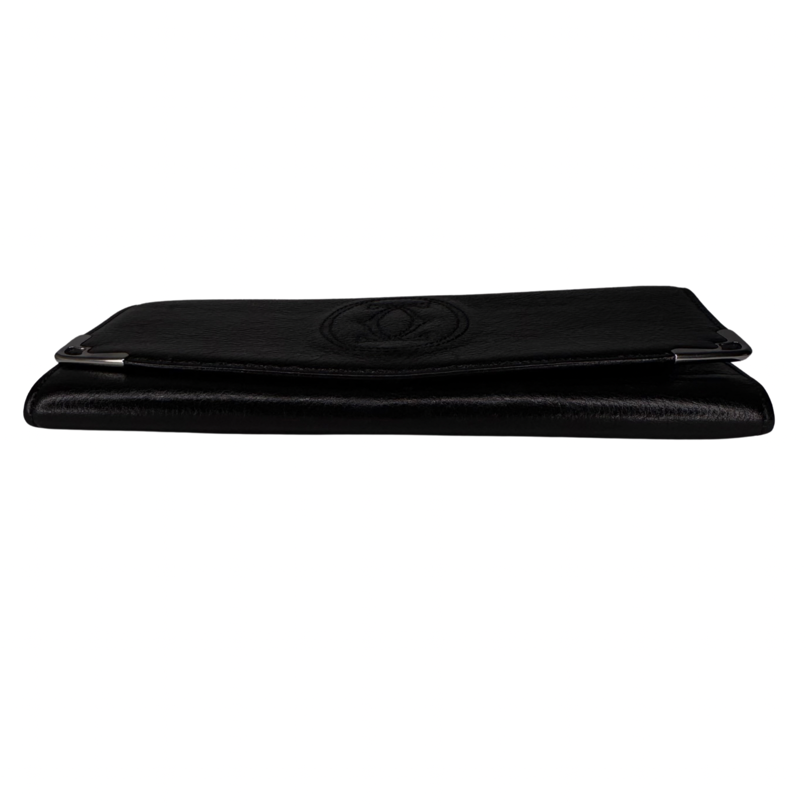Cartier Black Leather Long Folding Wallet