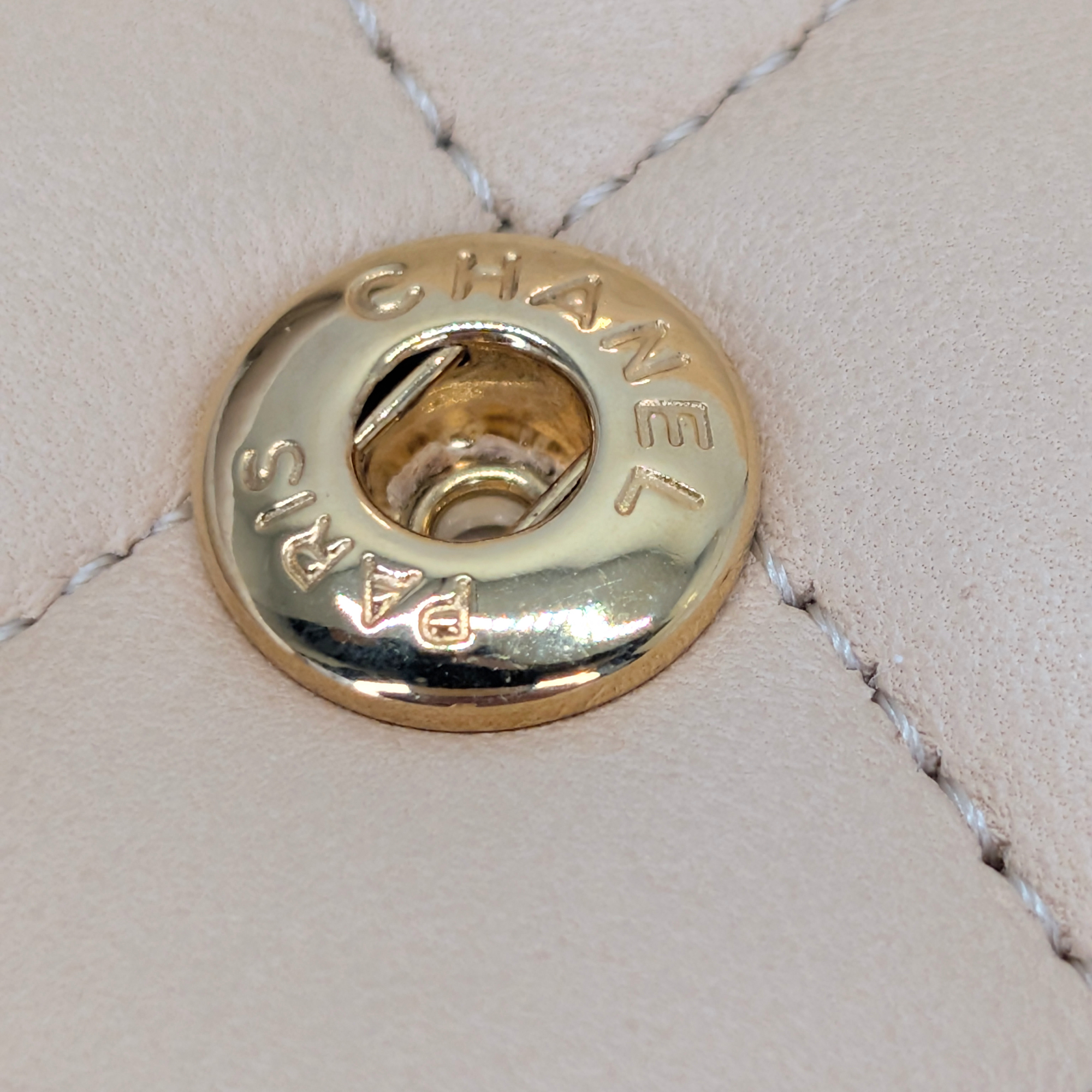 Chanel Double Flap Medium lambskin Bag Beige