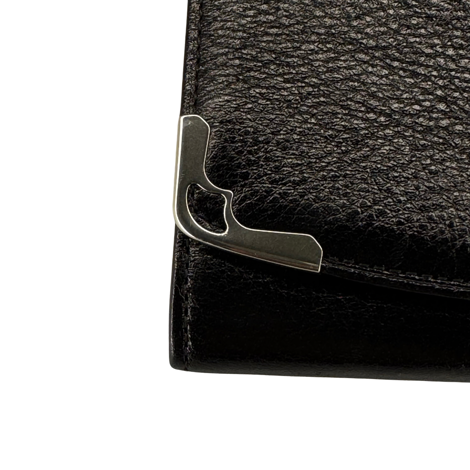 Cartier Black Leather Long Folding Wallet