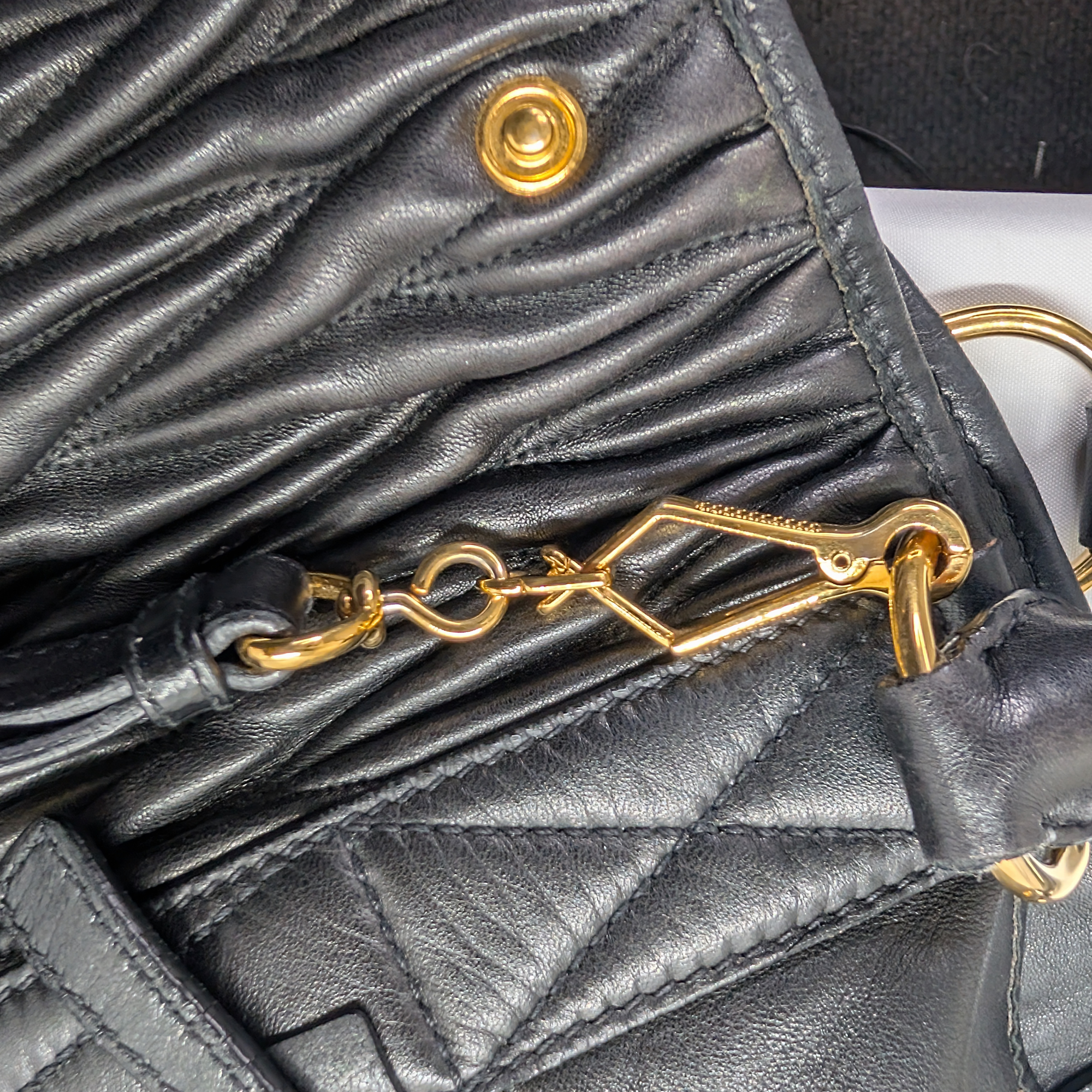 Miu Miu Matelasse Tote Bag Black - Lost Designer