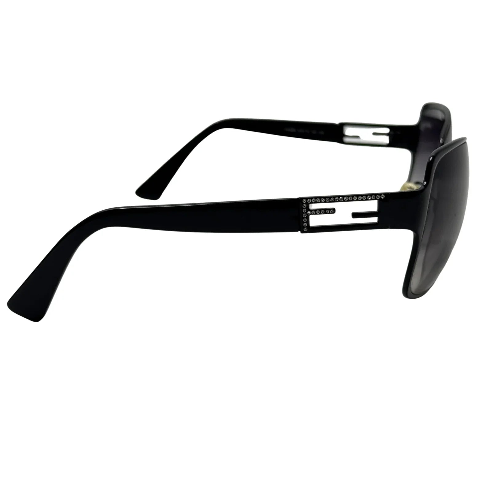 Fendi Black Rhinestone Angular Frame Sunglasses
