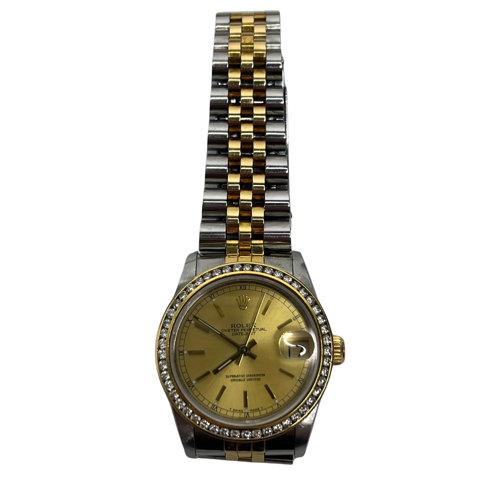 Rolex Datejust 31mm 68273 Two-Tone Diamond Bezel Champagne Dial 1988 Women's Watch