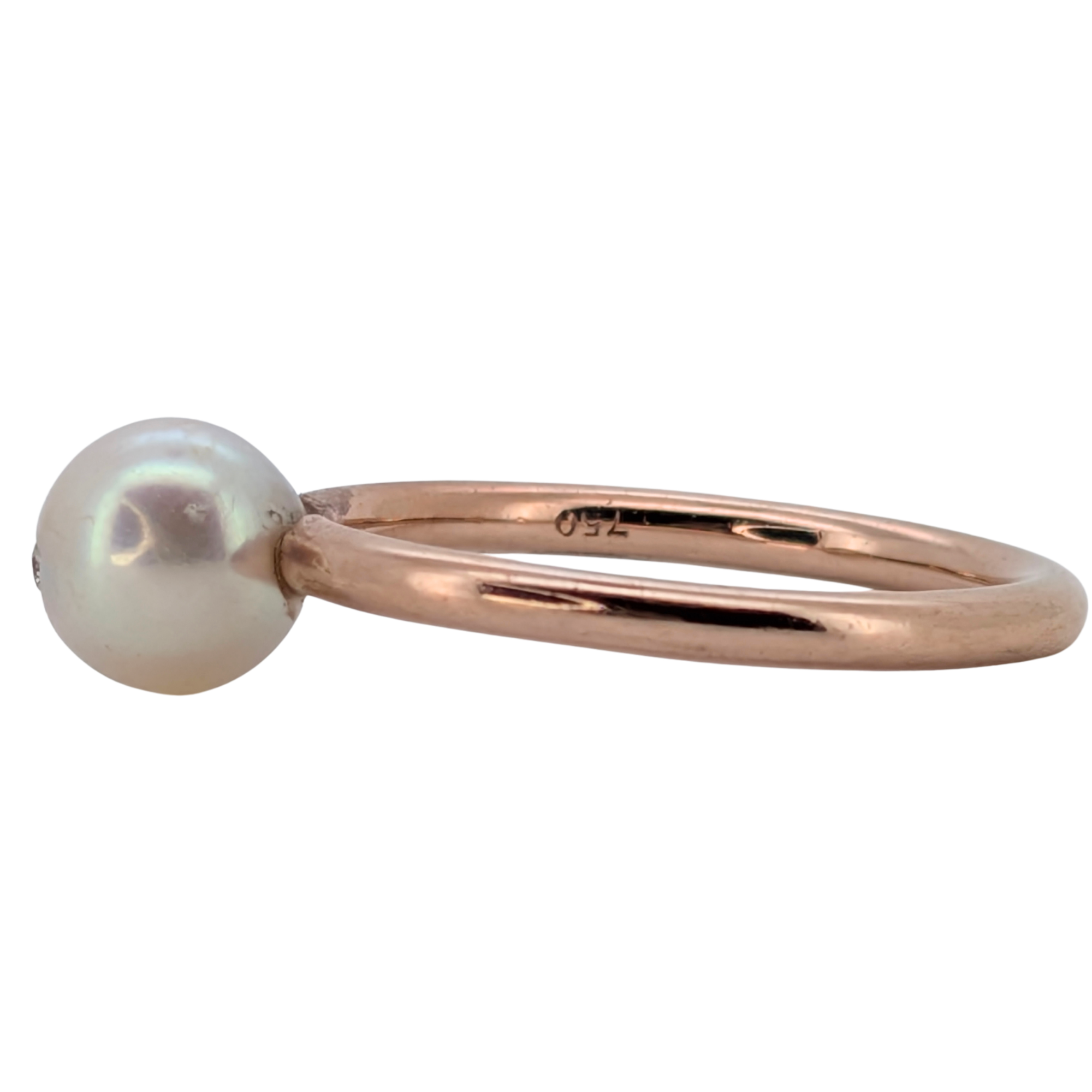 18K Rose Gold South Sea Pearl Diamond Ring