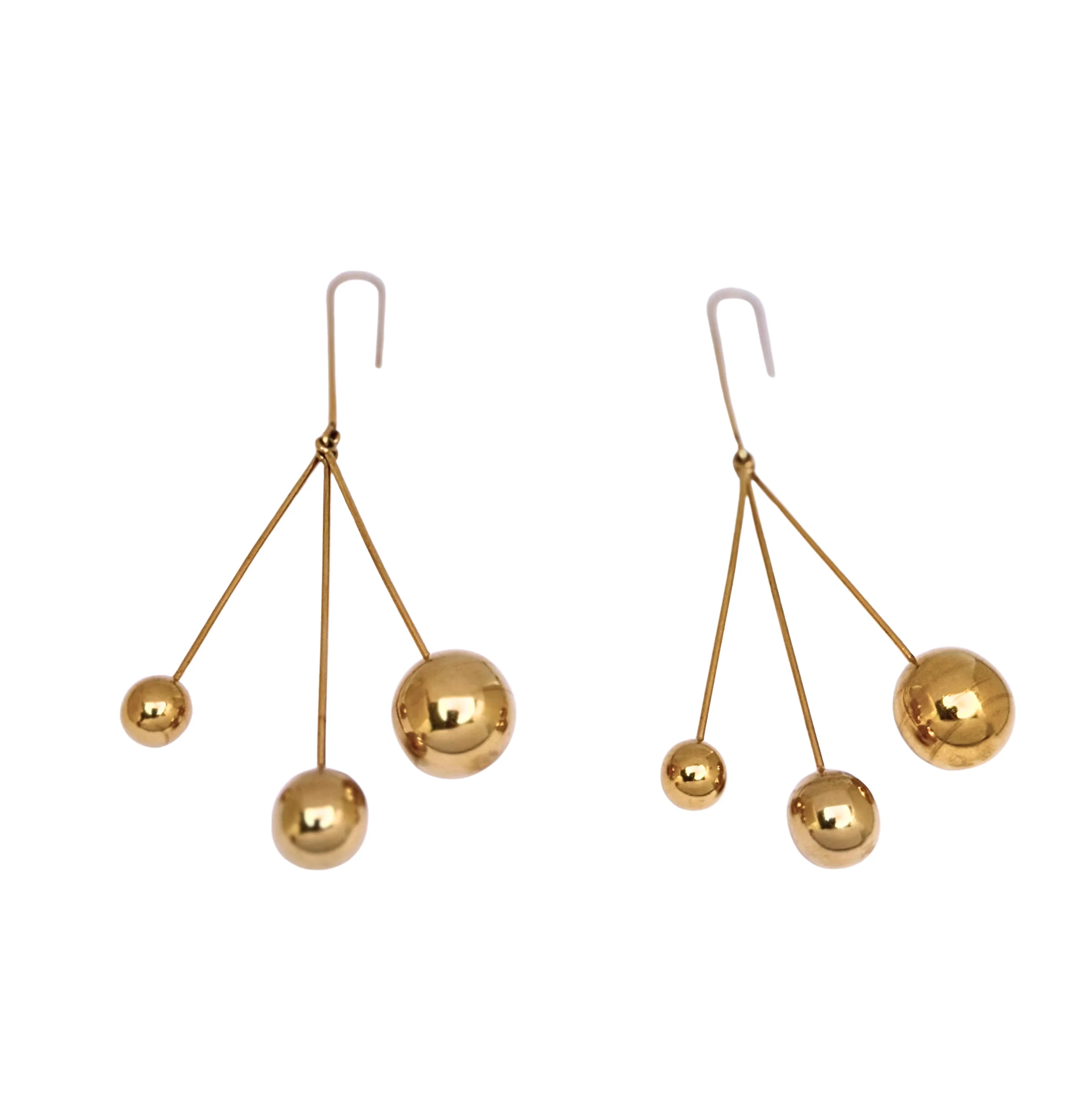 Celine Triple Dot Drop Earrings 24K Gold Plated