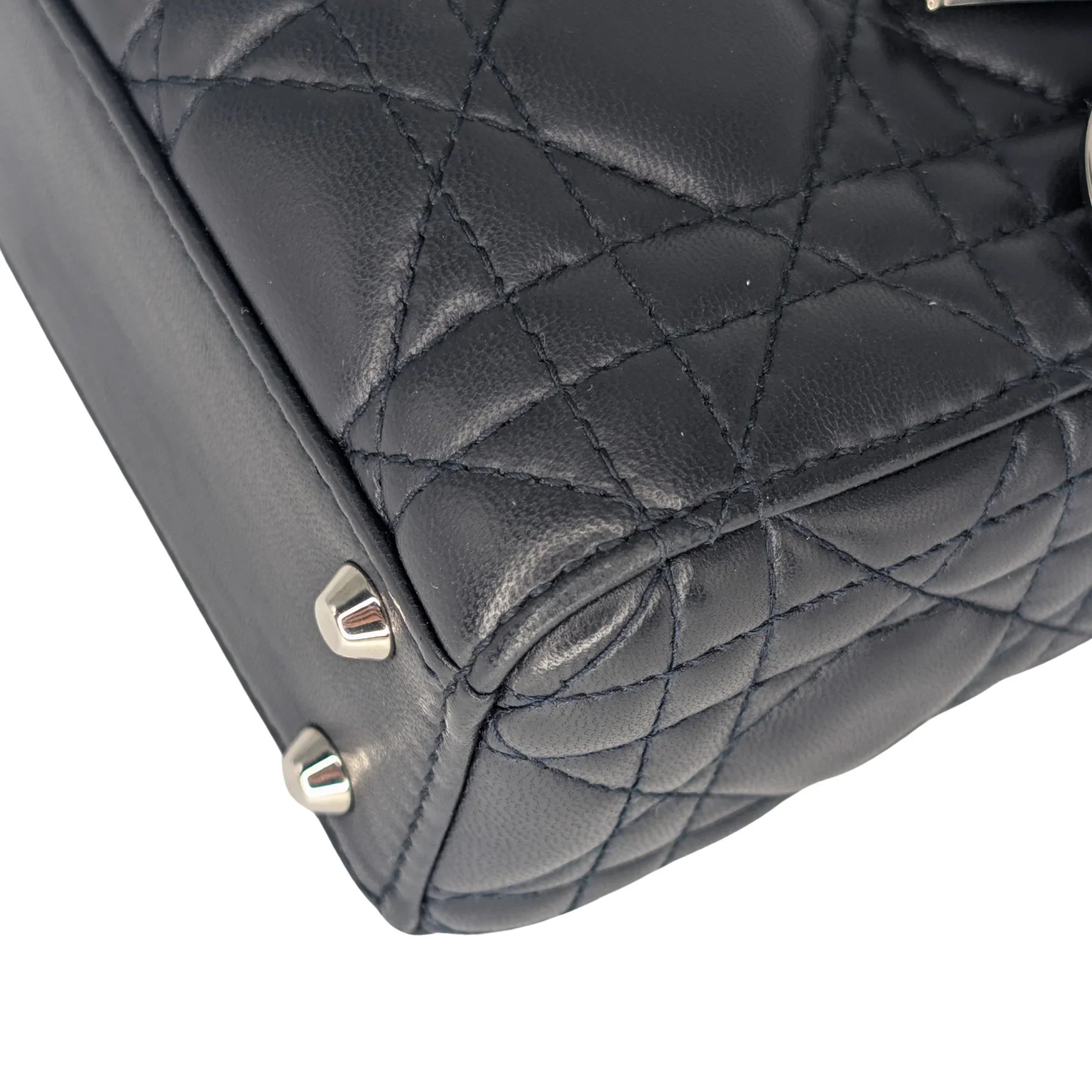 Christian Dior Lady Dior Cannage Mini Handbag Black - Lost Designer