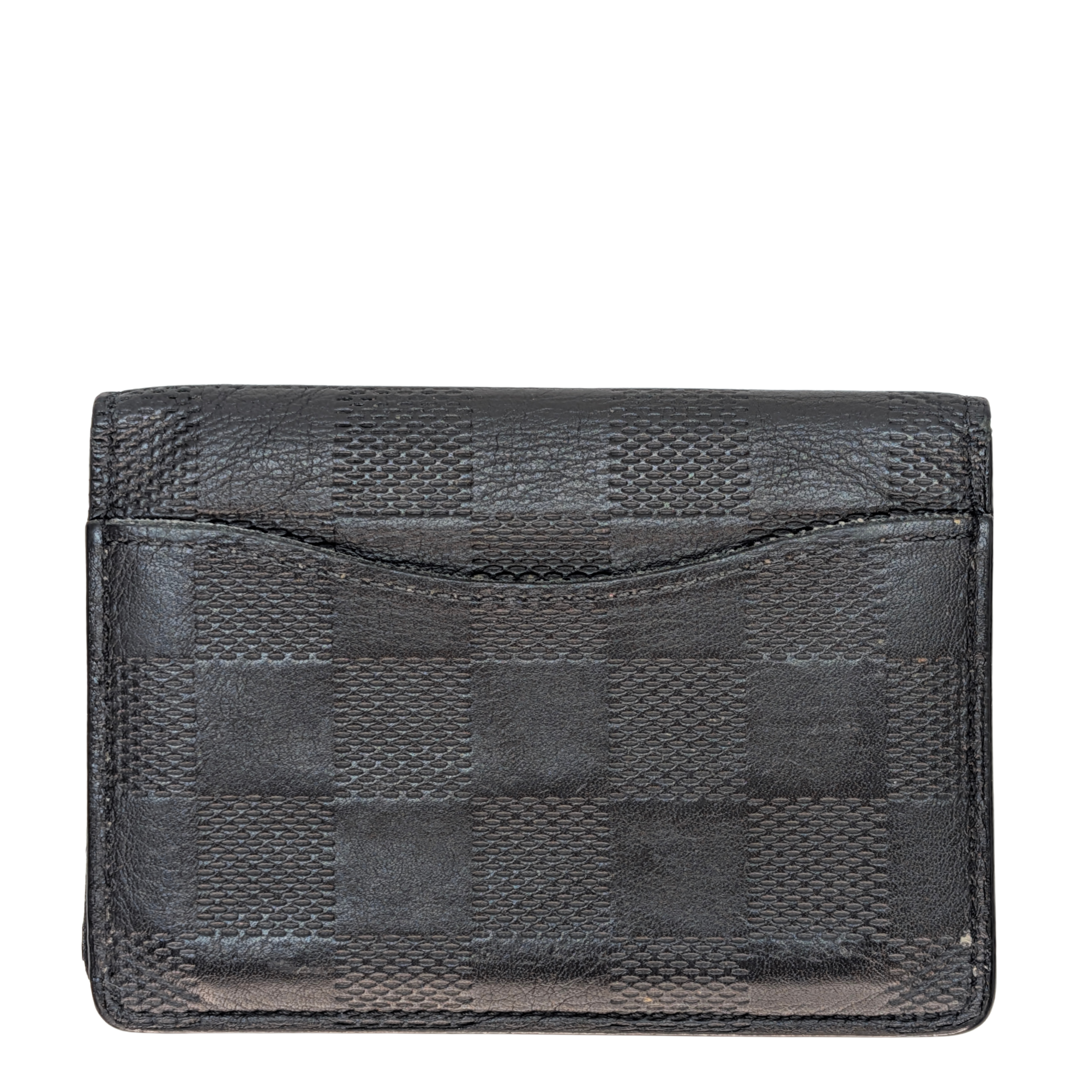 Louis Vuitton Damier Leather Pocket Organiser Wallet Black