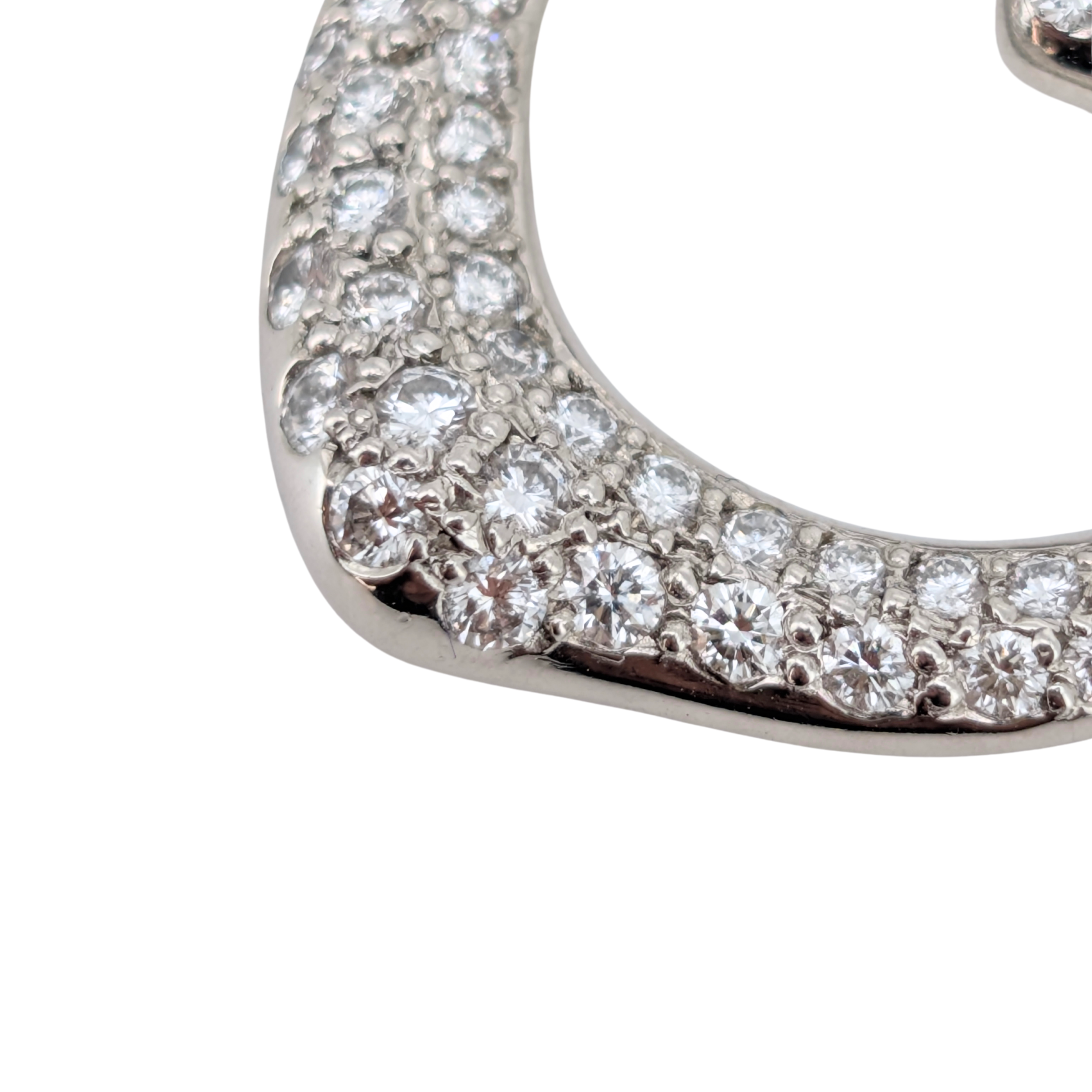 Tiffany & Co. Elsa Peretti Medium Open Heart Pavé Diamond Necklace Platinum