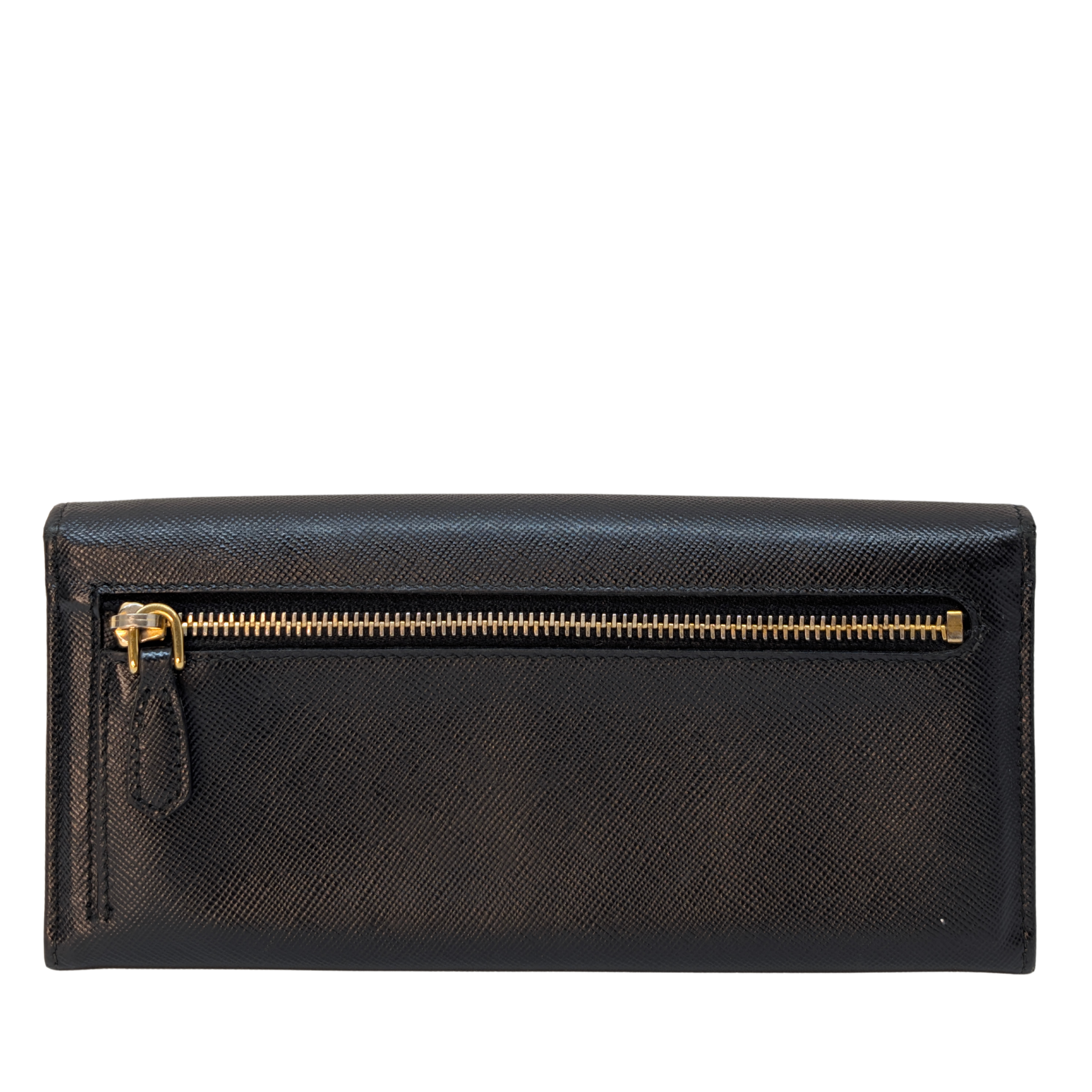 Prada Saffiano Leather Long Wallet Black