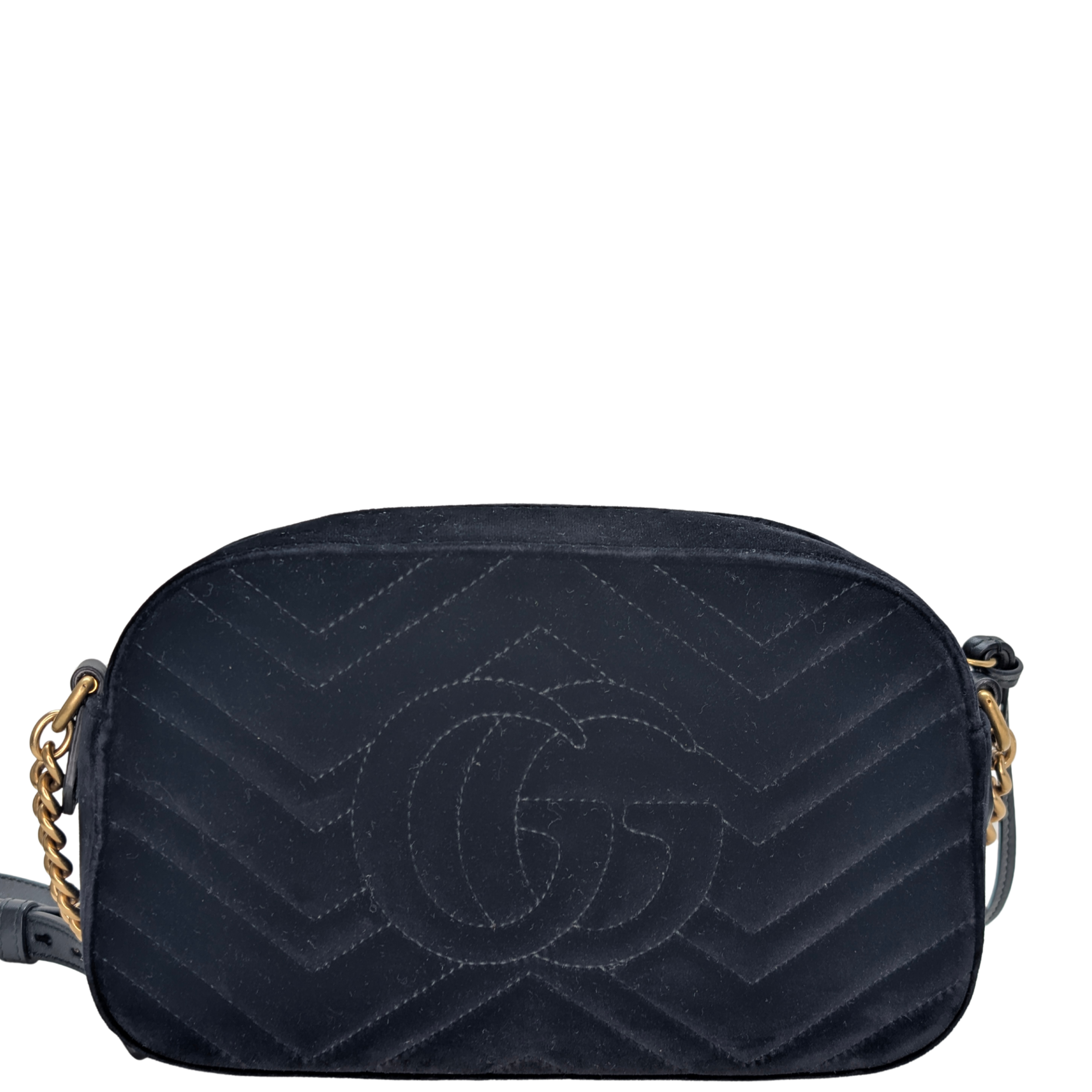 Gucci Marmont Velvet Small Camera Bag Black