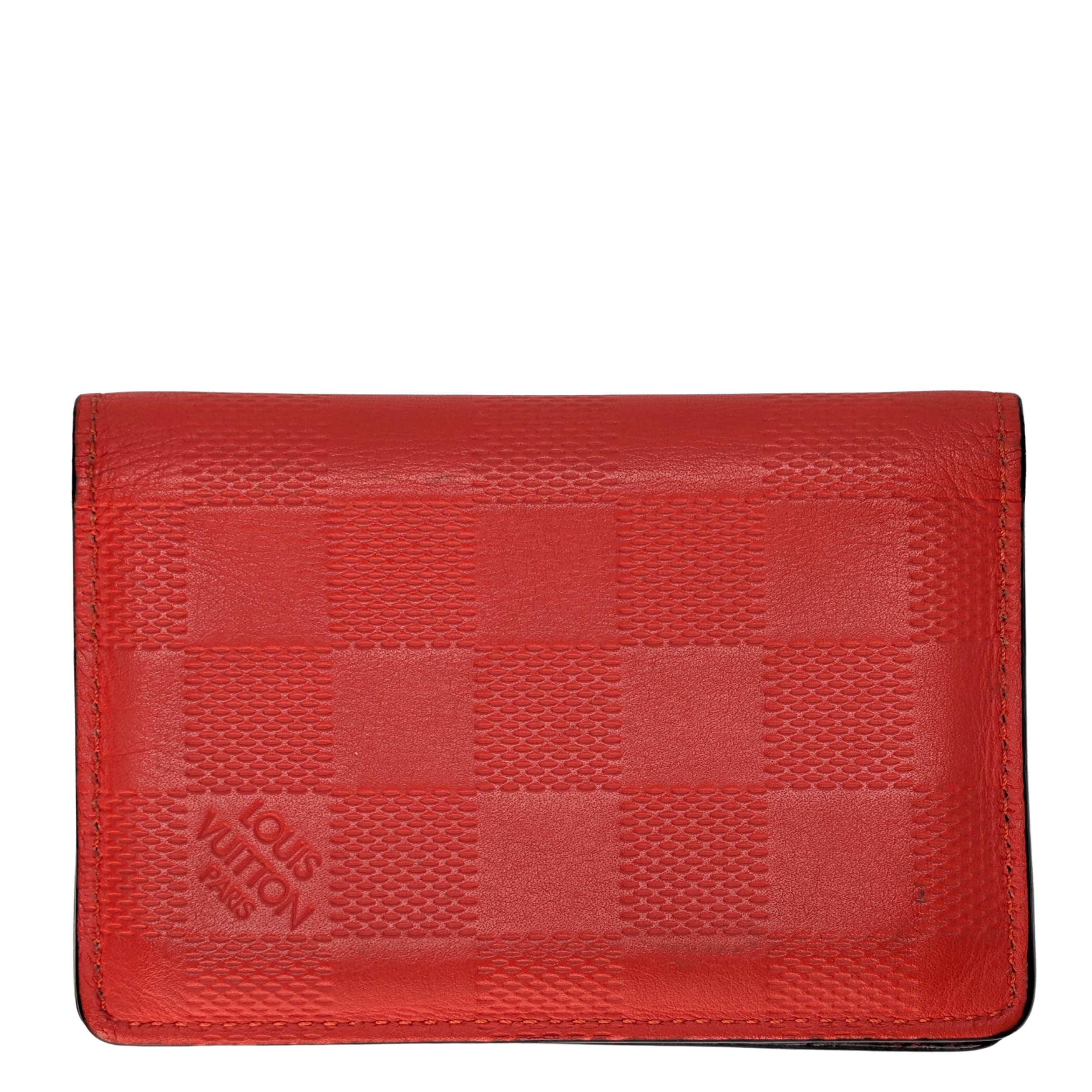 Louis Vuitton Infiniti Damier Pocket Organiser Wallet Red