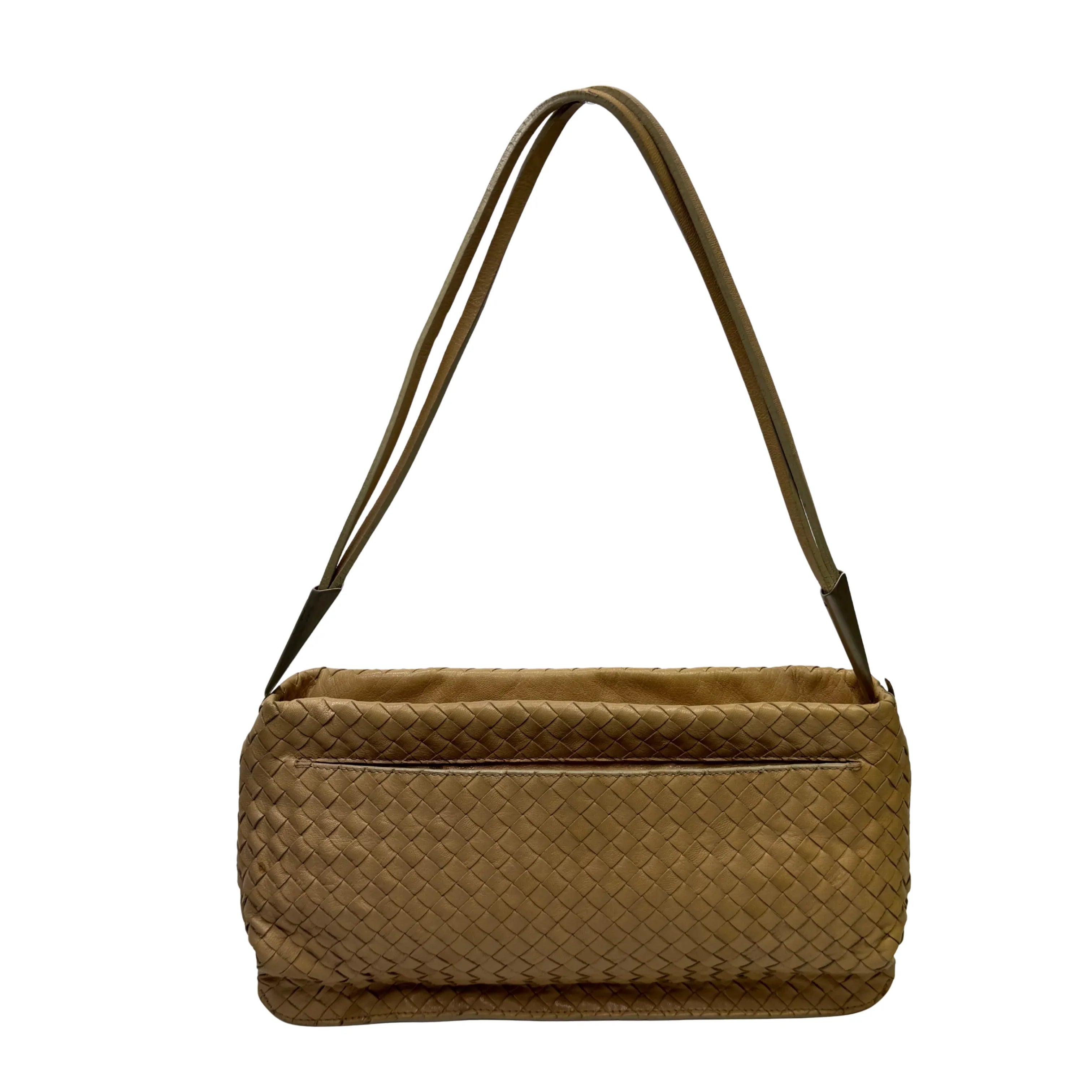 Bottega Veneta Intrecciato Shoulder Bag beige