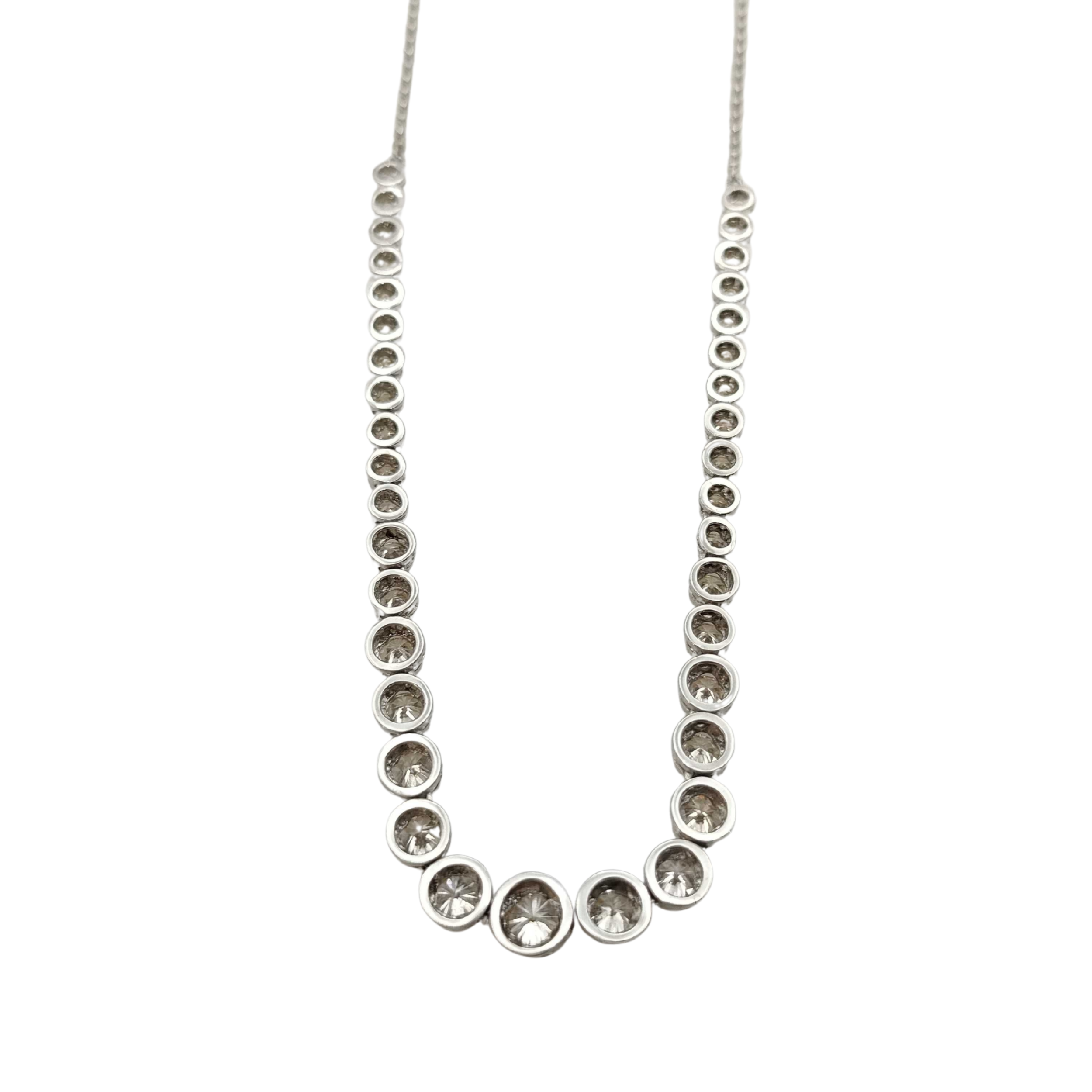 2.0Ct Natural Diamond Tennis-Style Centre Necklace In Platinum