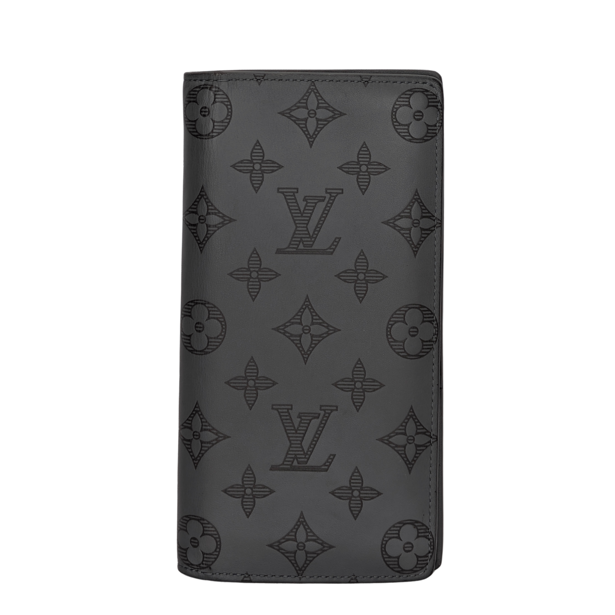 Louis Vuitton Brazza Wallet Shadow Leather Grey