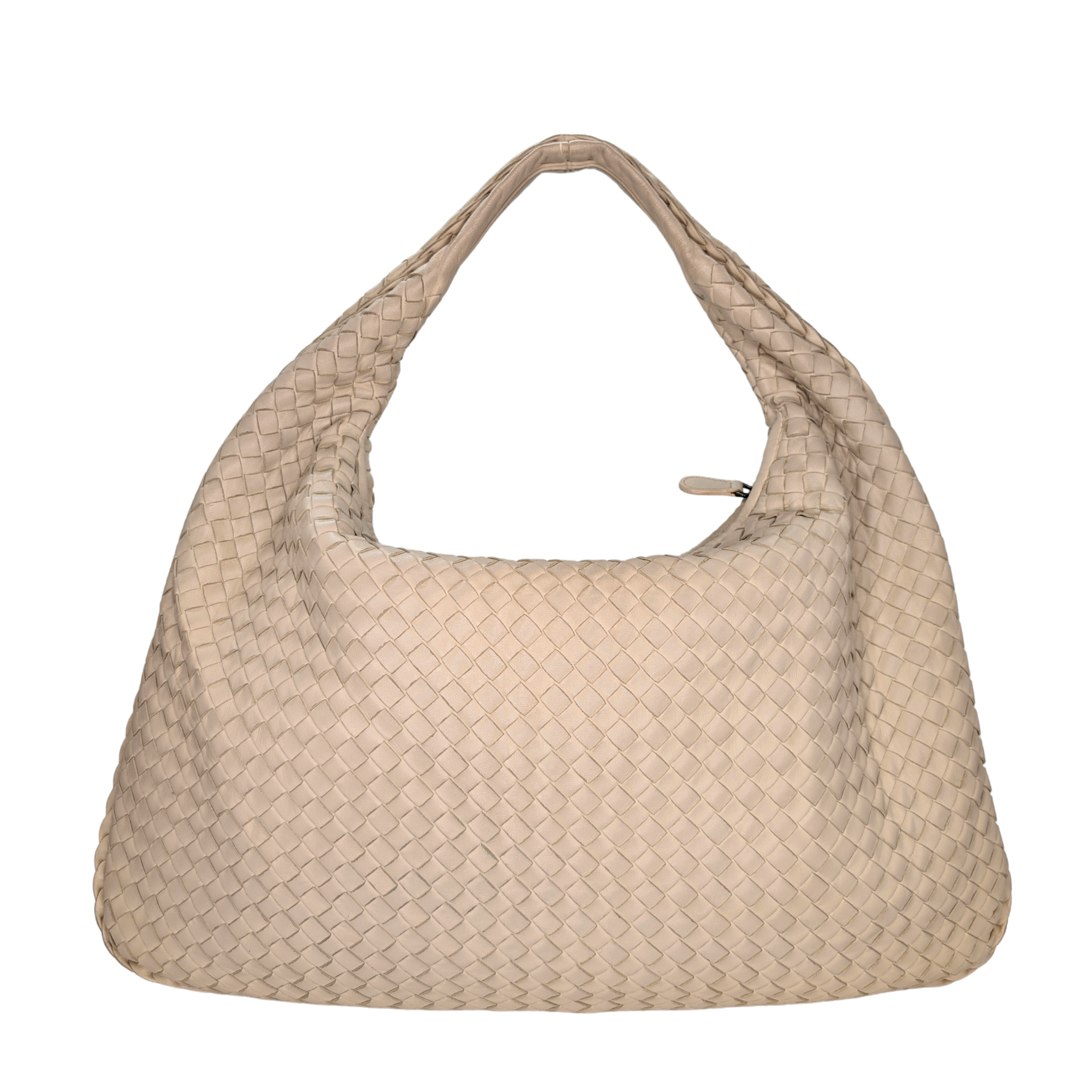 Bottega Veneta Intrecciato Large Hobo Bag Beige