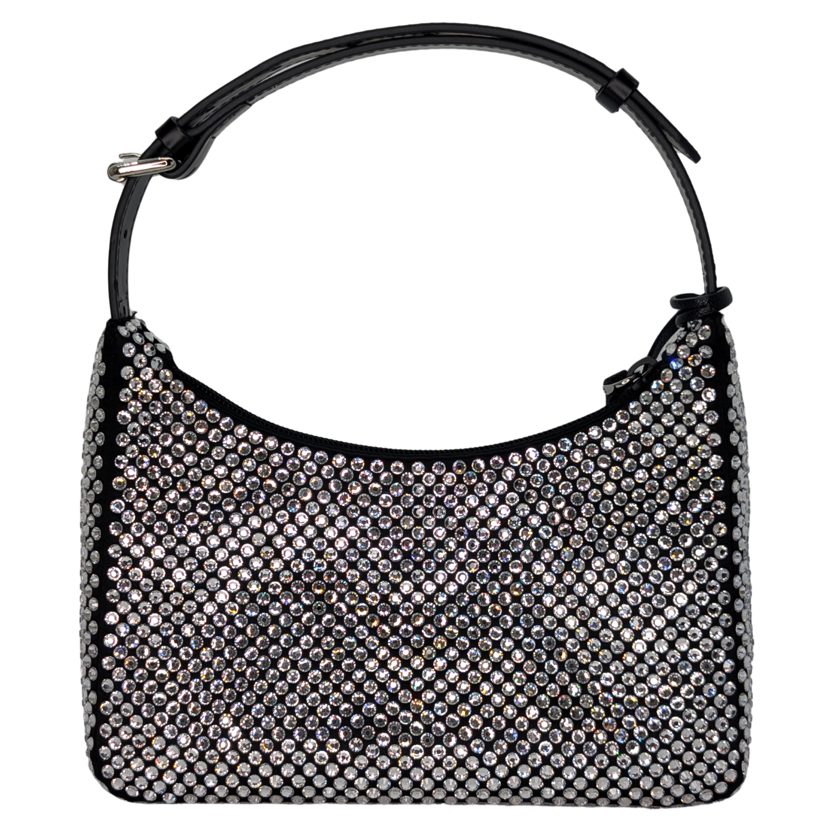 Black Prada Re-Edition Mini Satin Crystals Shoulder Bag