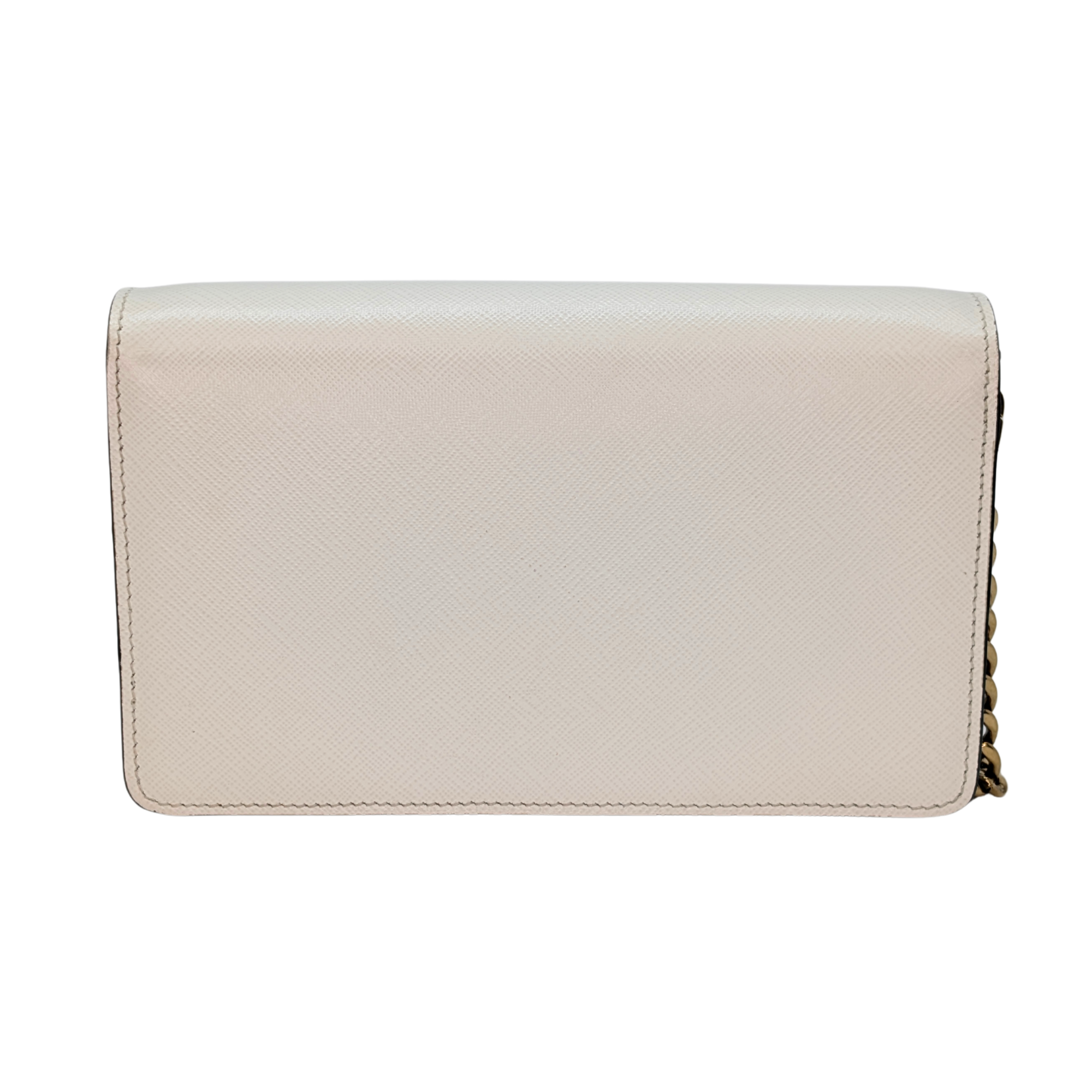 Prada Saffiano White Small Chain Bag White