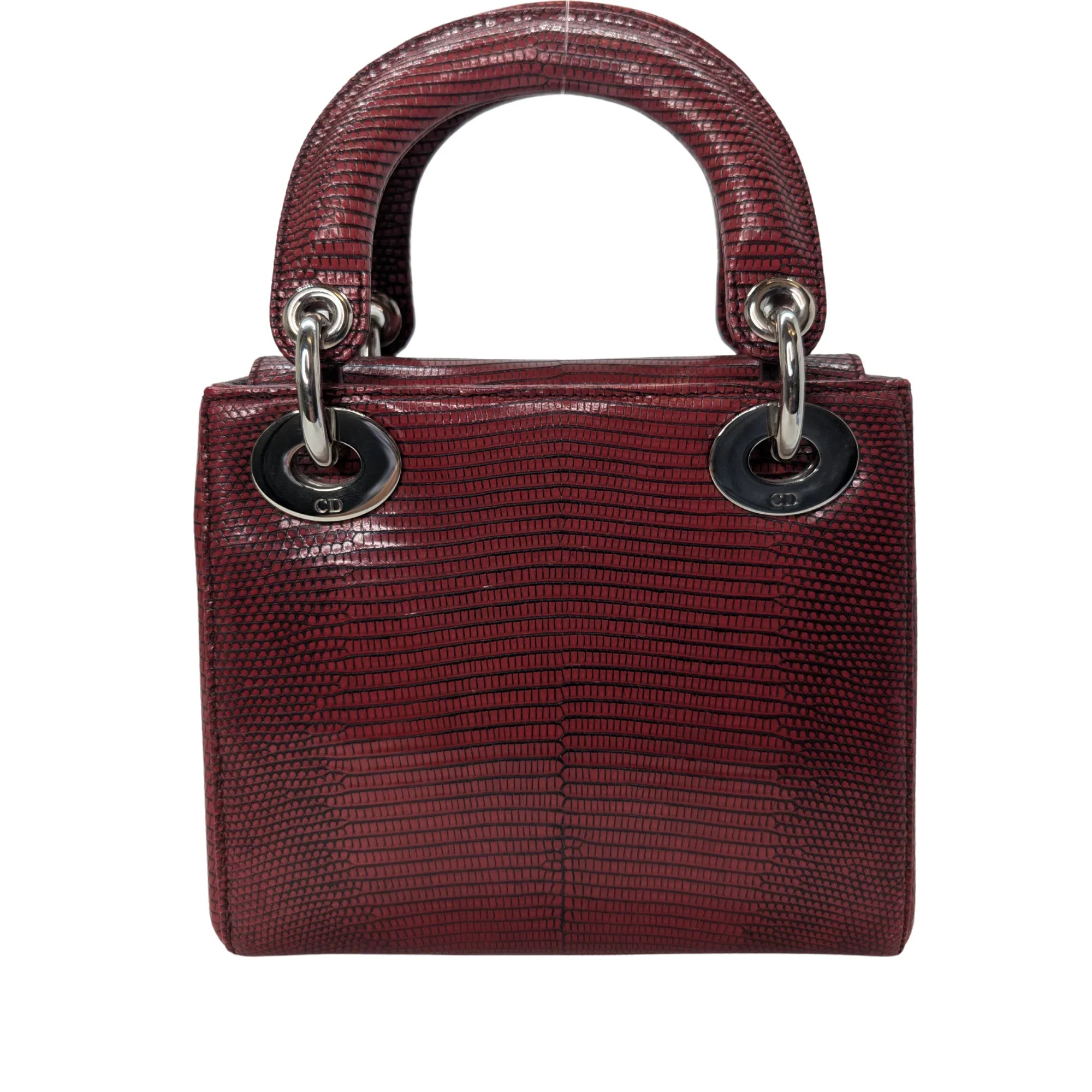 Christian Dior Mini Lady Dior Lizard Burgundy - Lost Designer