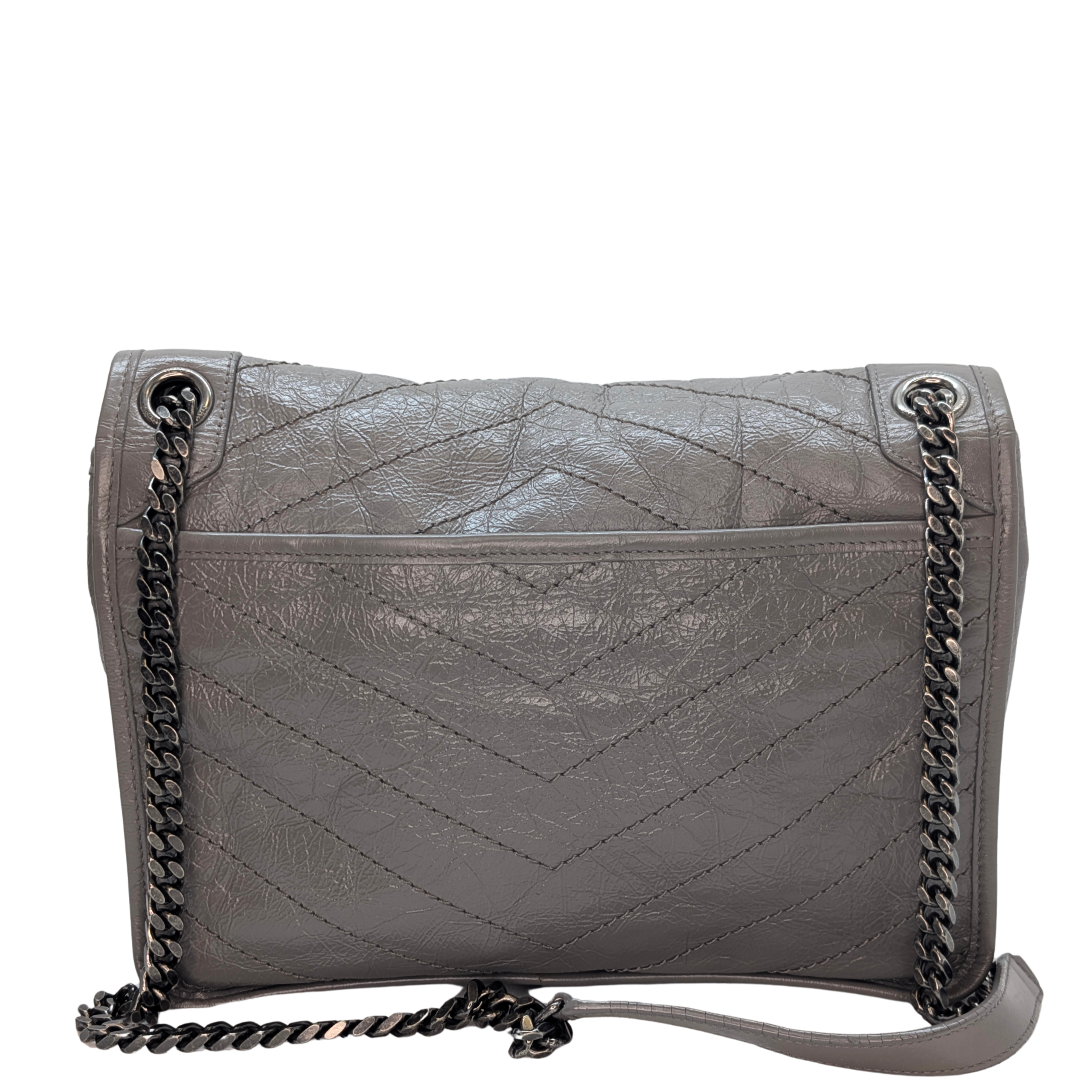 Yves Saint Laurent Crinkled Calfskin Matelasse Monogram Medium Niki Bag
