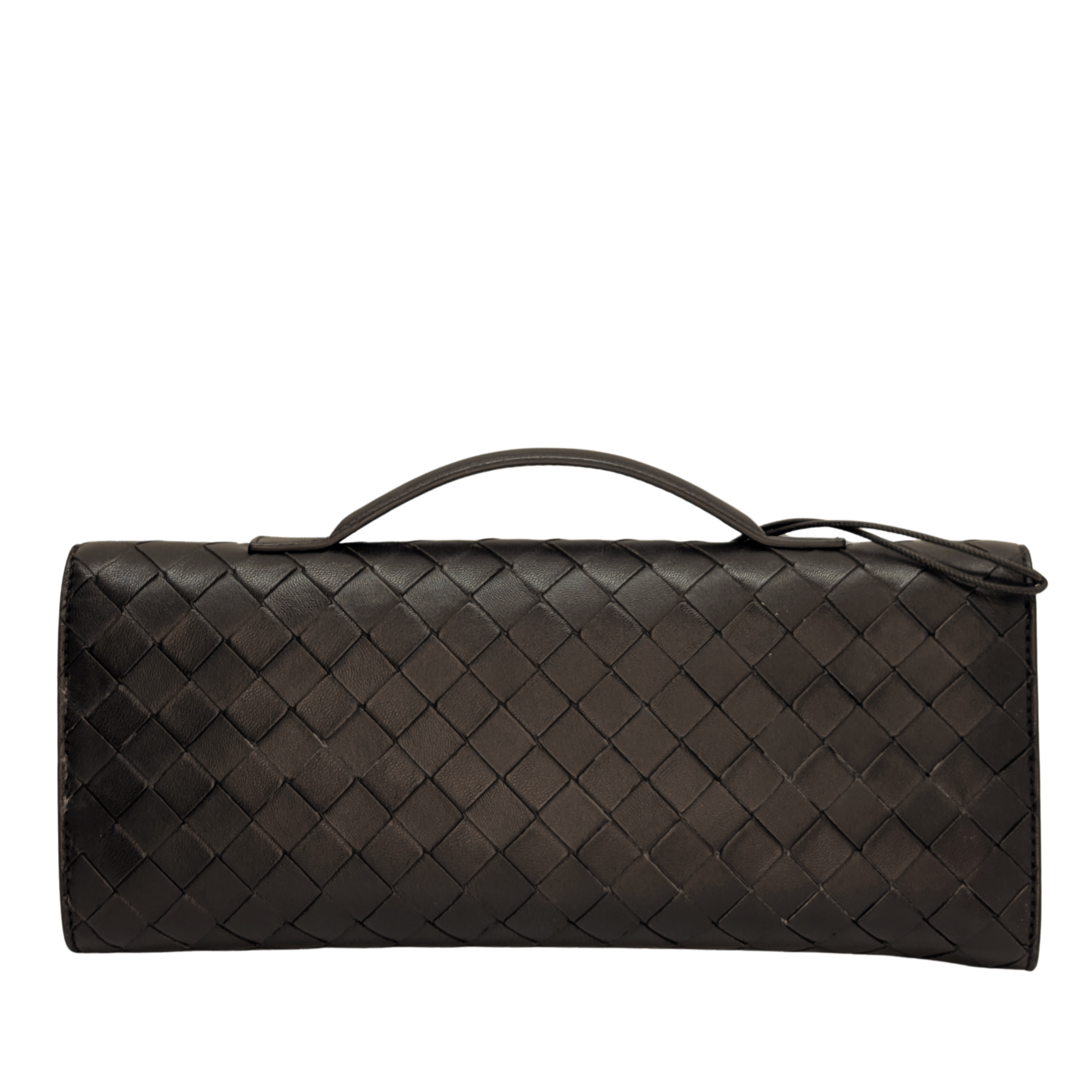 Bottega Veneta Nappa Intrecciato Long Andiamo Top Clutch Bag Brown