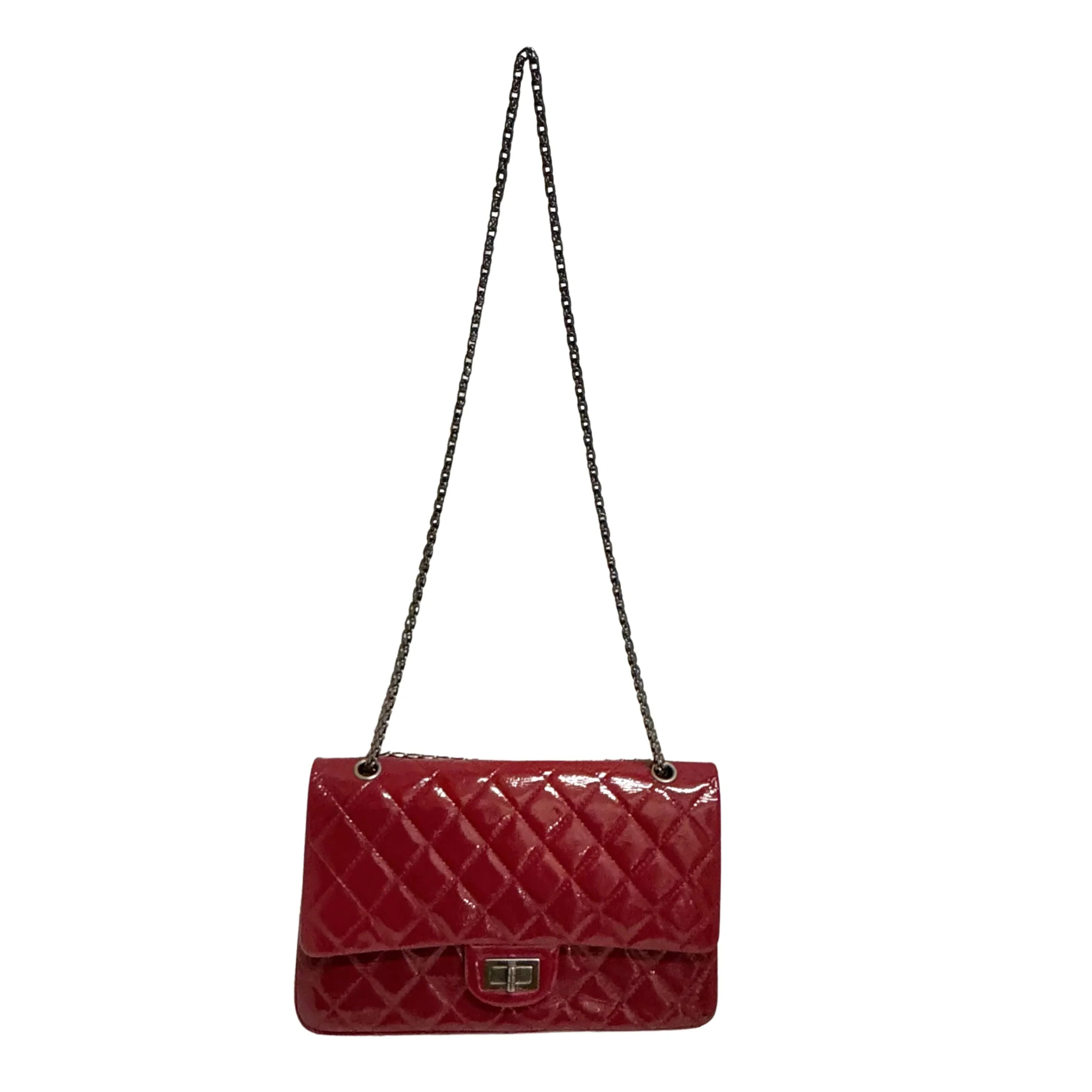 Chanel Patent Calfskin Quilted 2.55 Reissue 227 Flap Deep Red