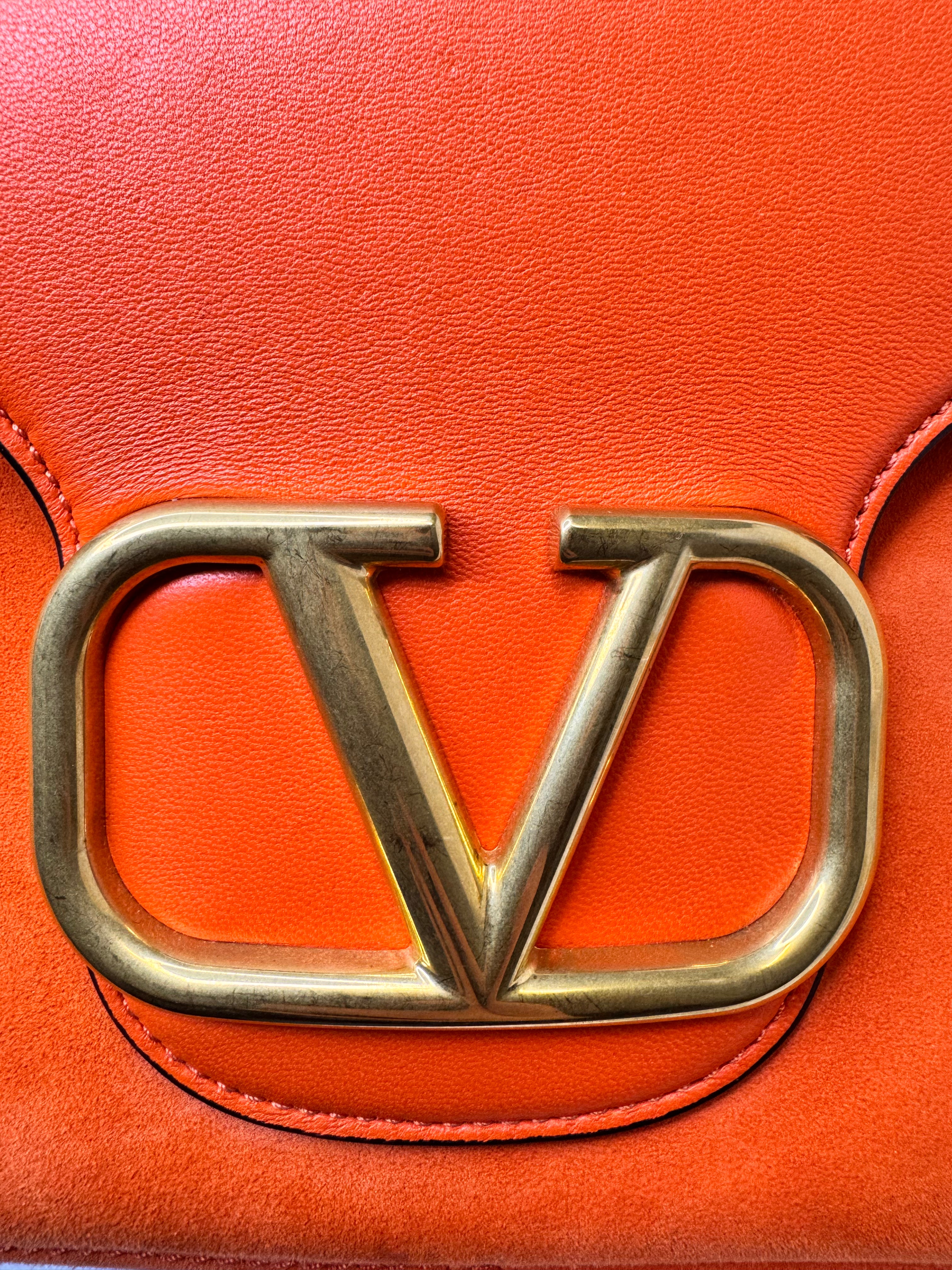 Valentino Garavani Stud Sign Shoulder Bag – Orange Nappa Leather
