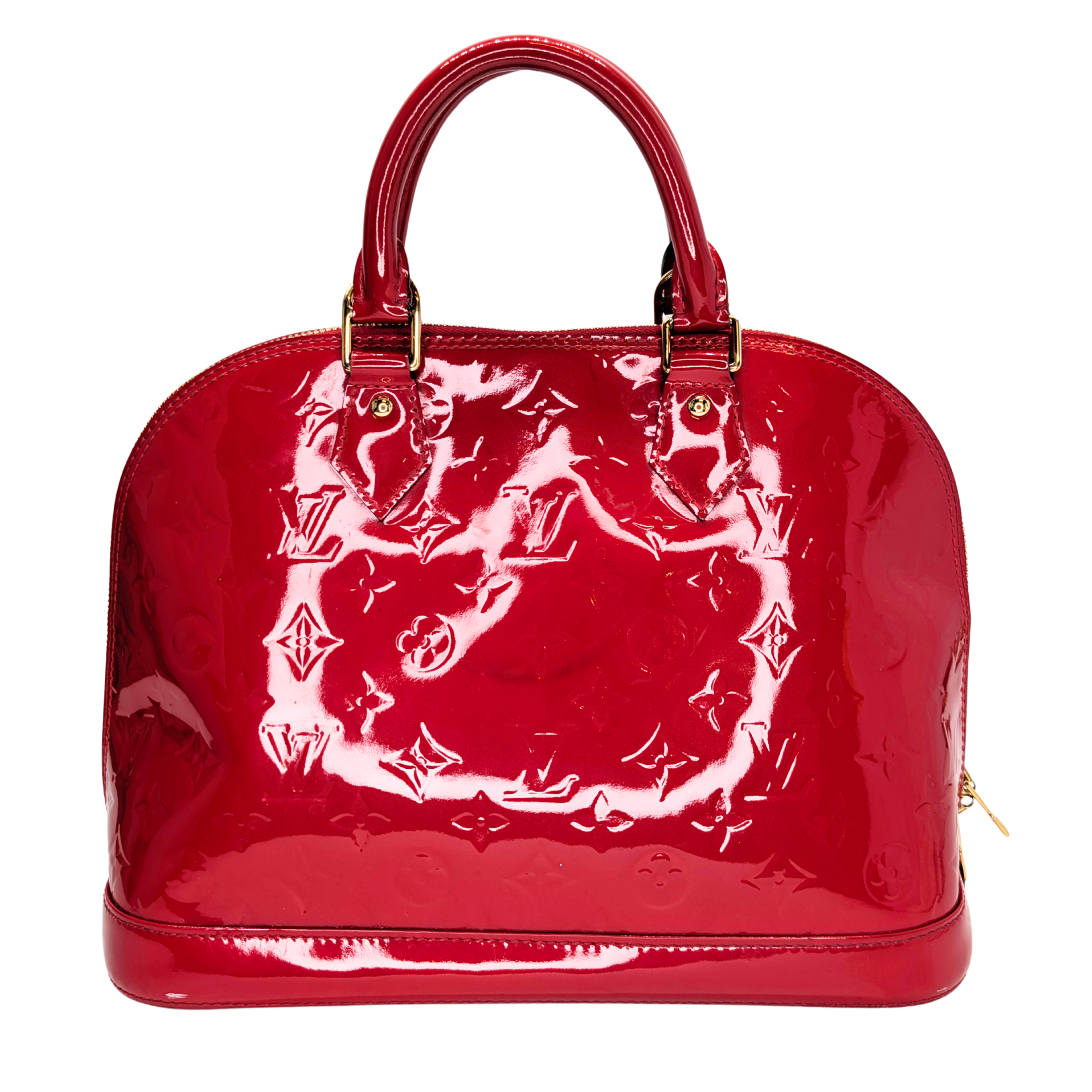 Louis Vuitton Alma Pm Vernis Leather Red Bag