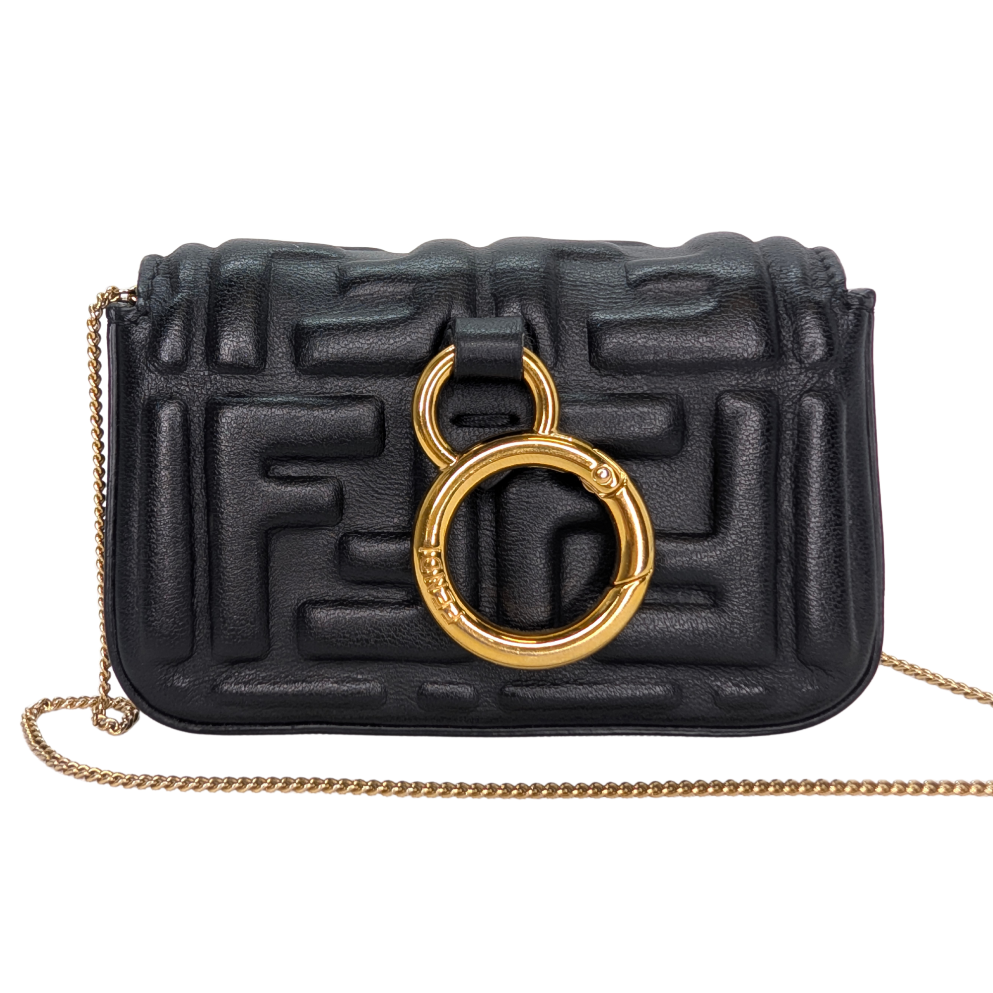 Fendi Nano Baguette Charm Bag Black