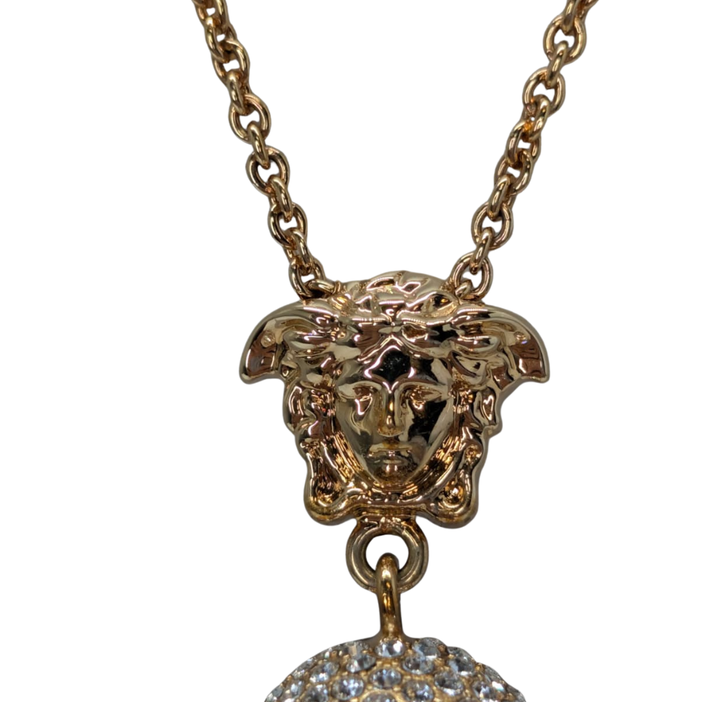 Versace Meduca Crystal-Embellished Pendant Necklace