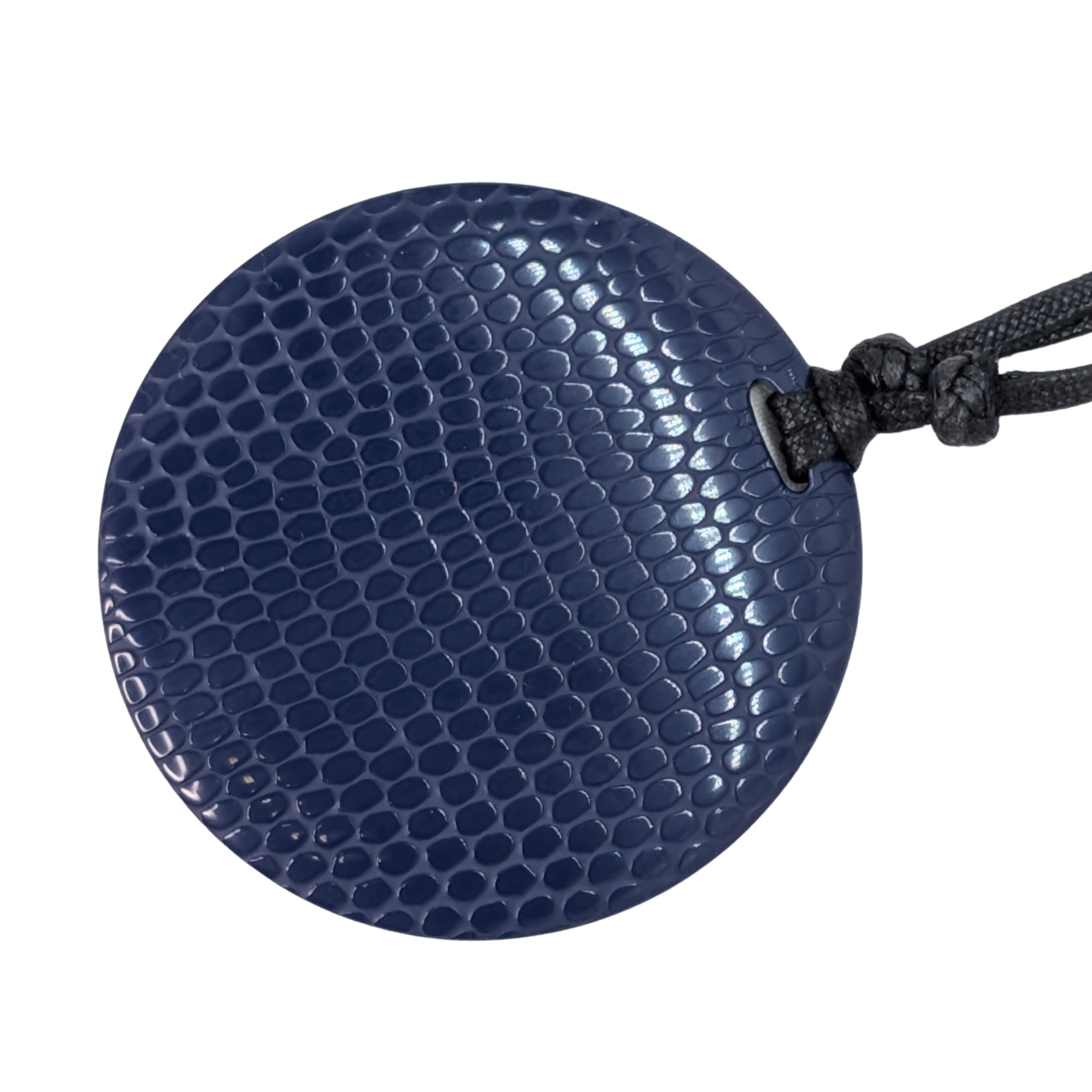 Hermes Lacquer Wood Adjustable Pendant Necklace Blue