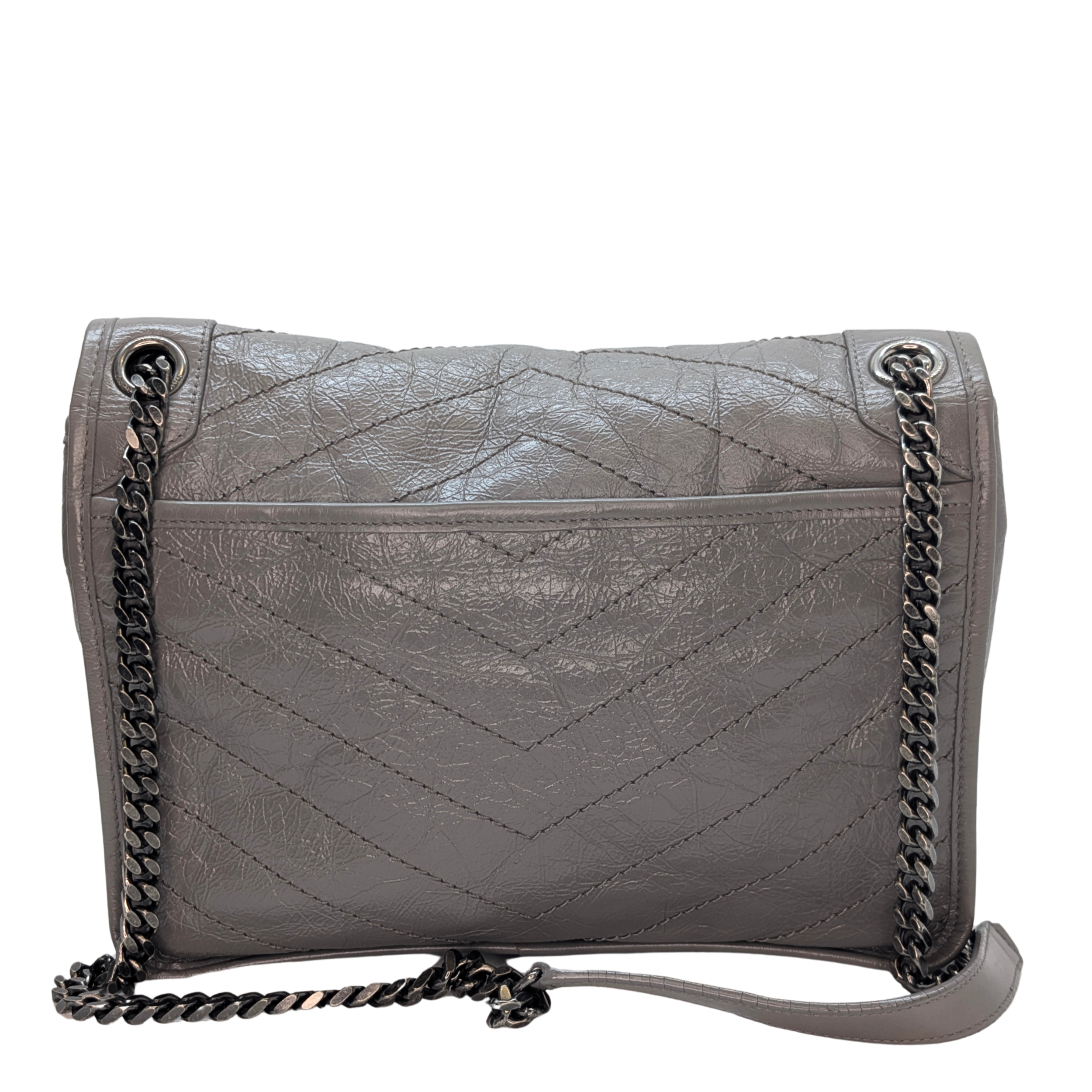 Yves Saint Laurent Crinkled Calfskin Matelasse Monogram Medium Niki Bag