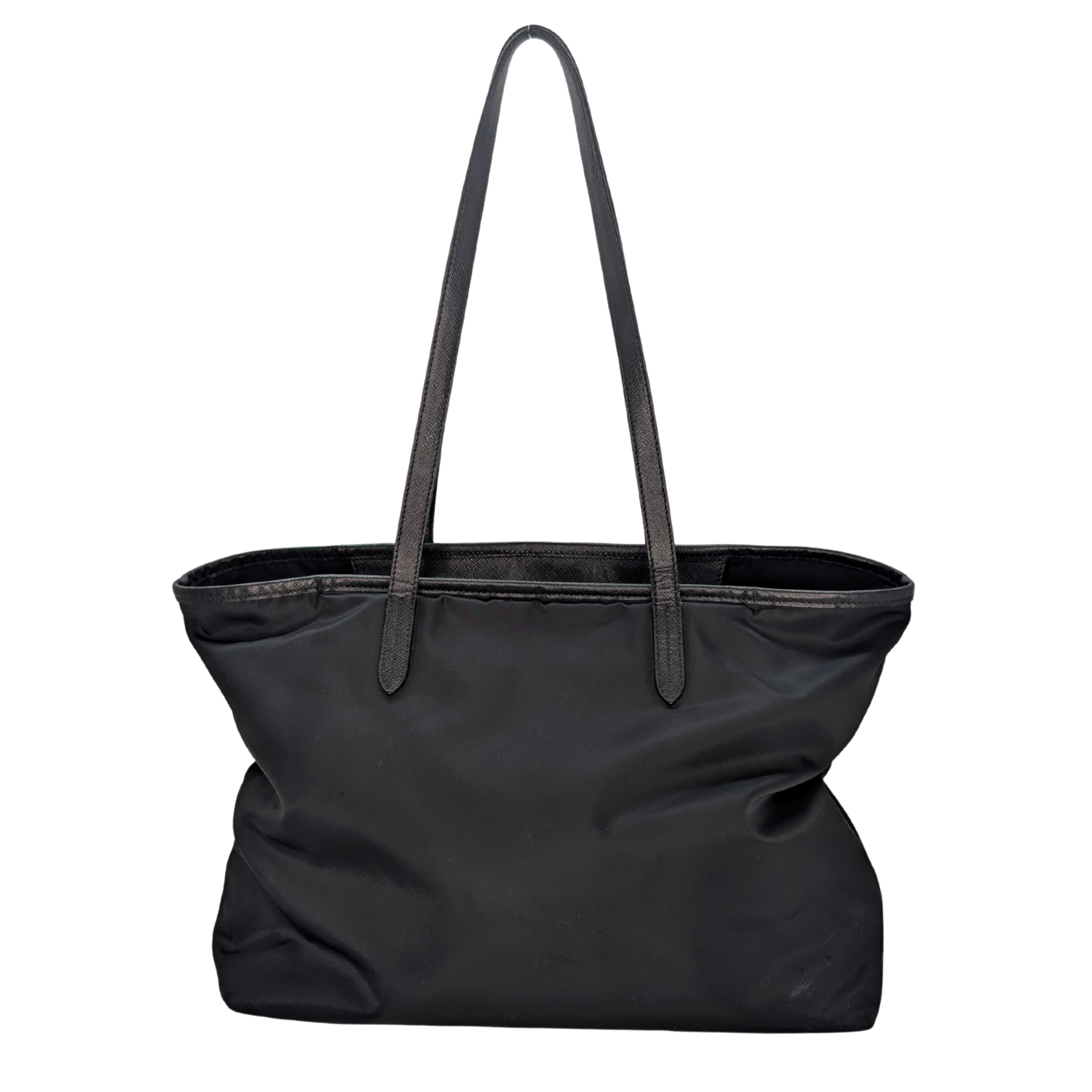 Prada Navy Re-Nylon Embroidered Logo Tote Bag