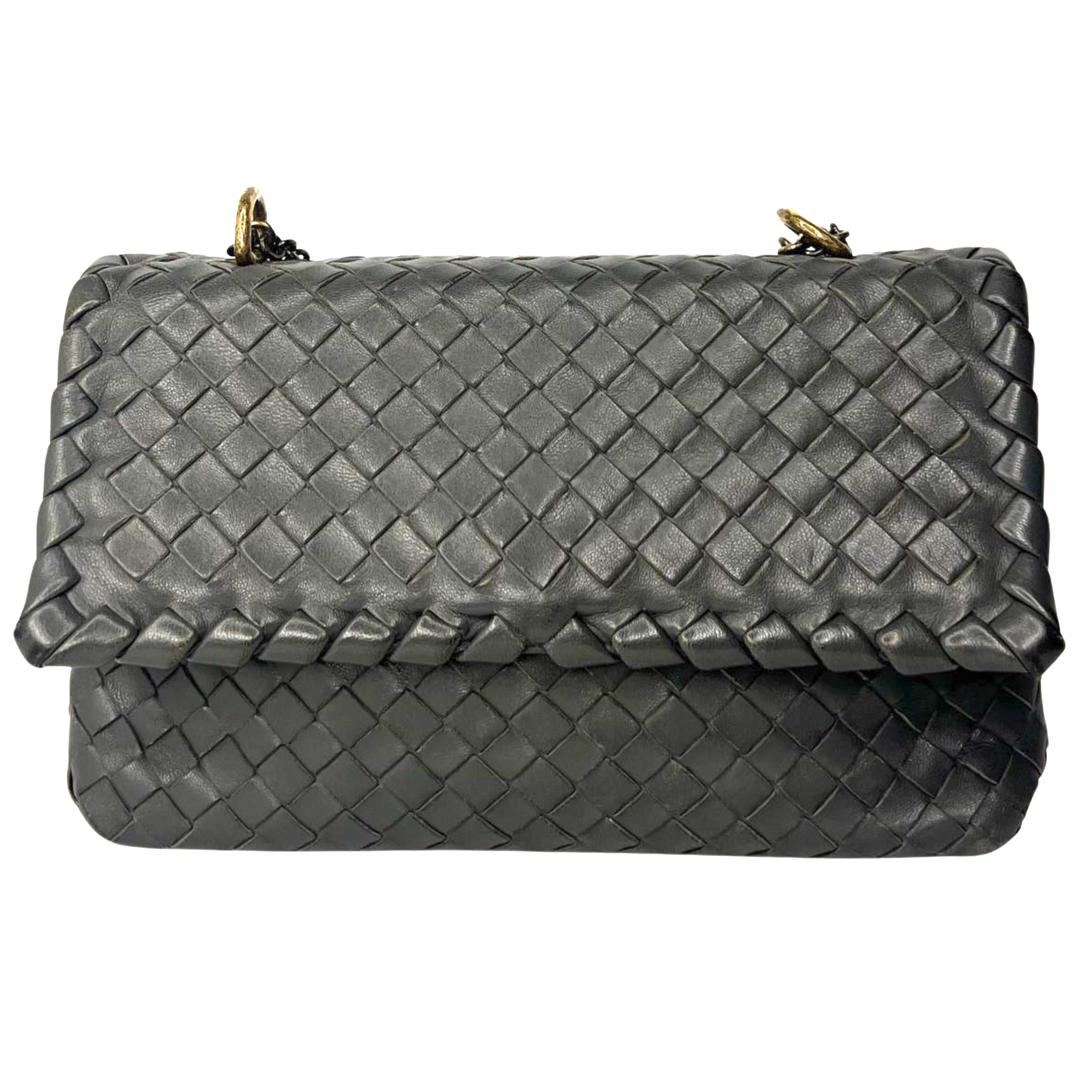 Bottega Veneta Nappa Intrecciato Medium Olimpia Bag – Steel Grey