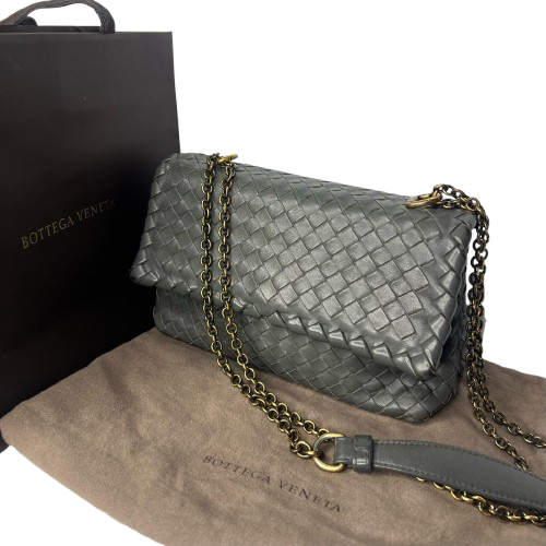 Bottega Veneta Nappa Intrecciato Medium Olimpia Bag – Steel Grey