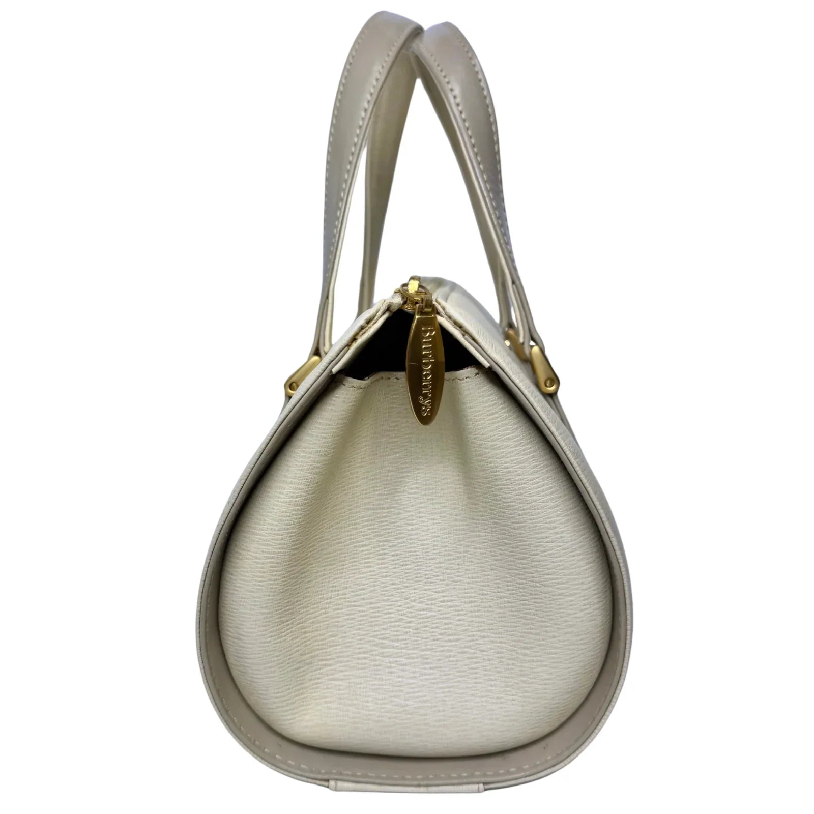 Burberry Mini Boston Bag Leather Beige