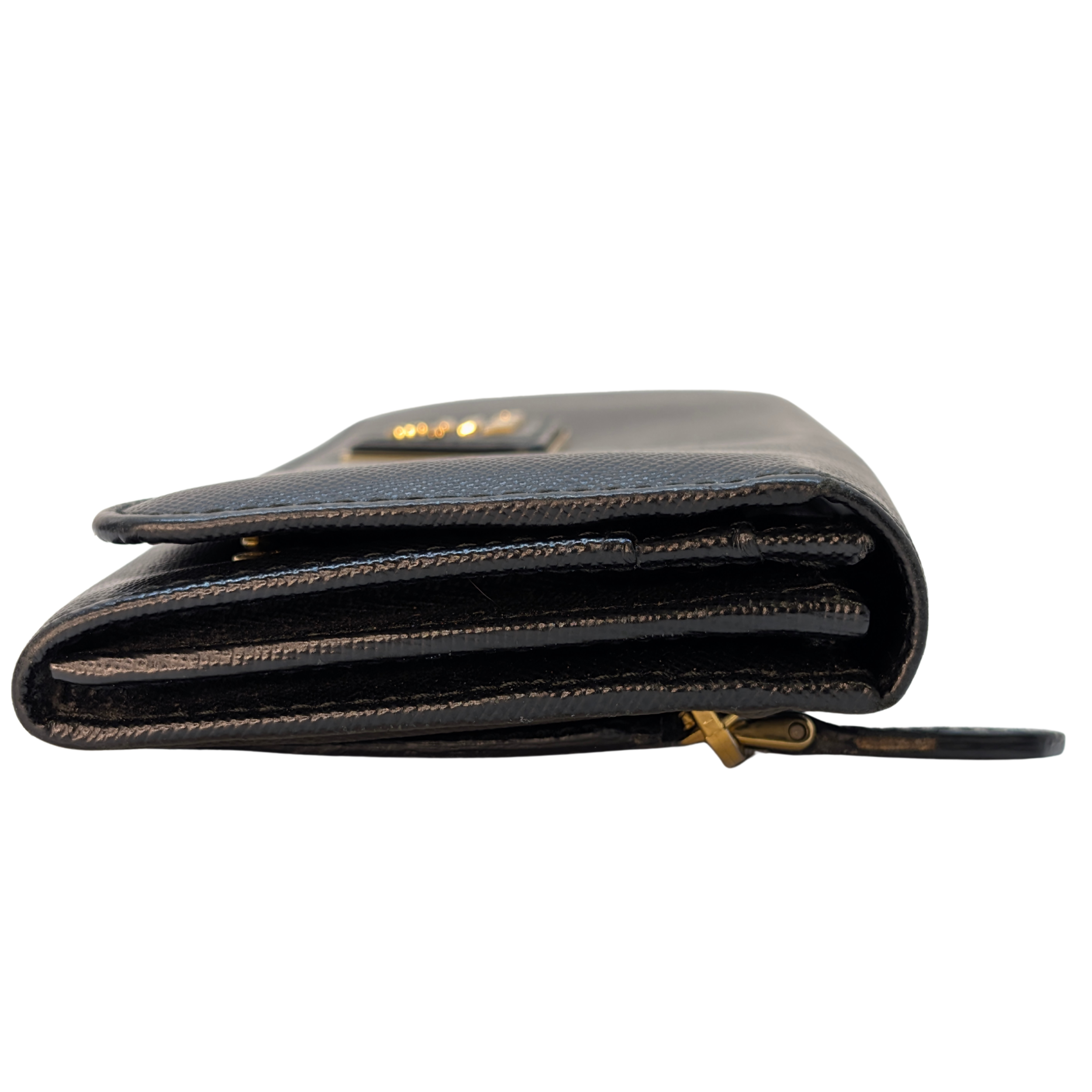Prada Saffiano Leather Long Wallet Black